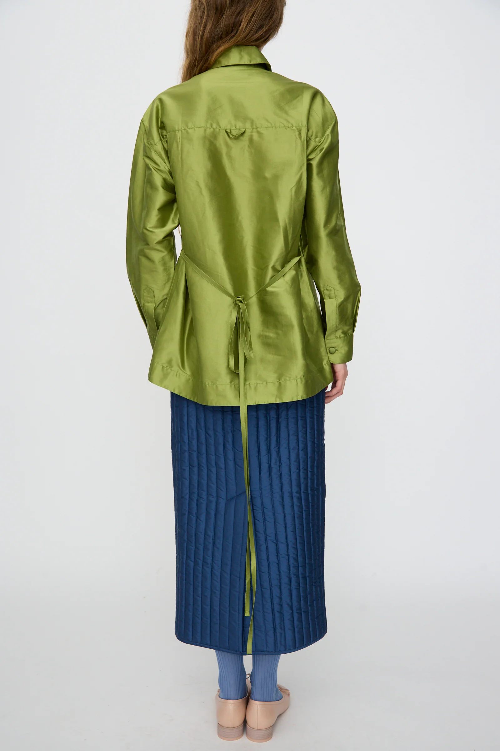 Silk Dupion June Shirt in Apple - Image 7
