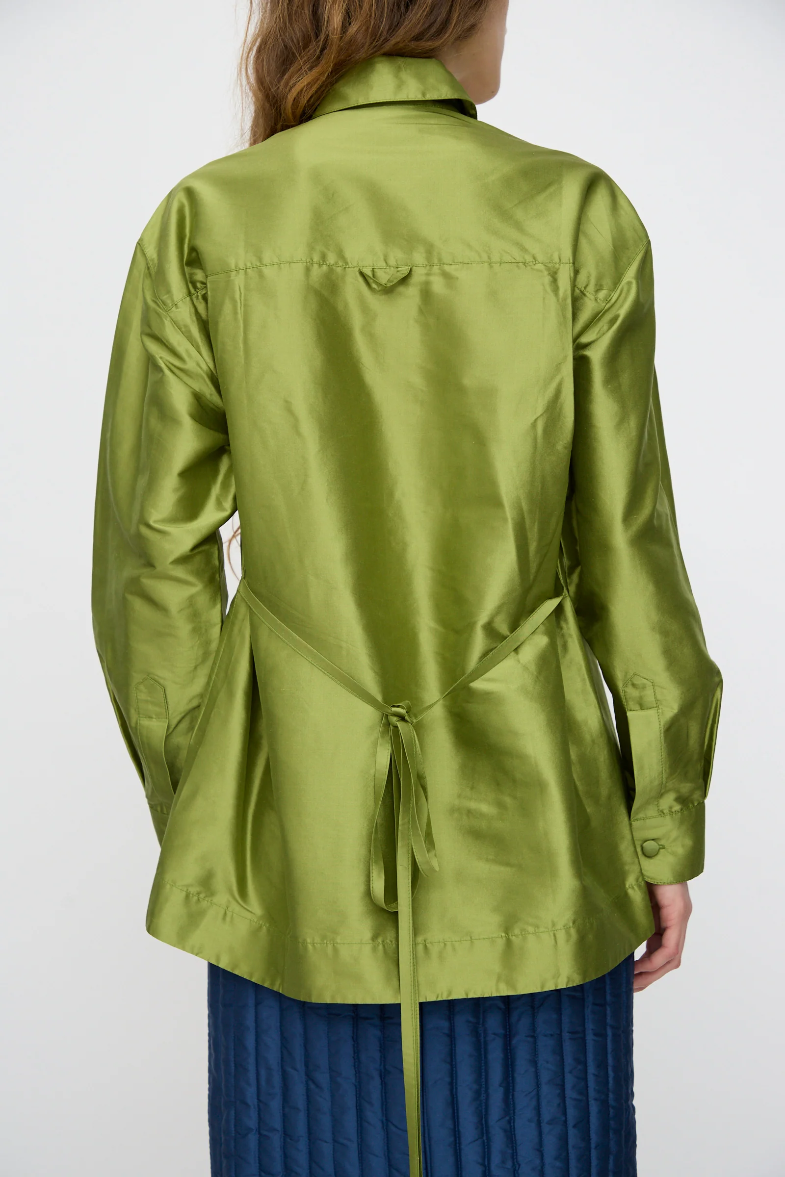 Silk Dupion June Shirt in Apple - Image 8