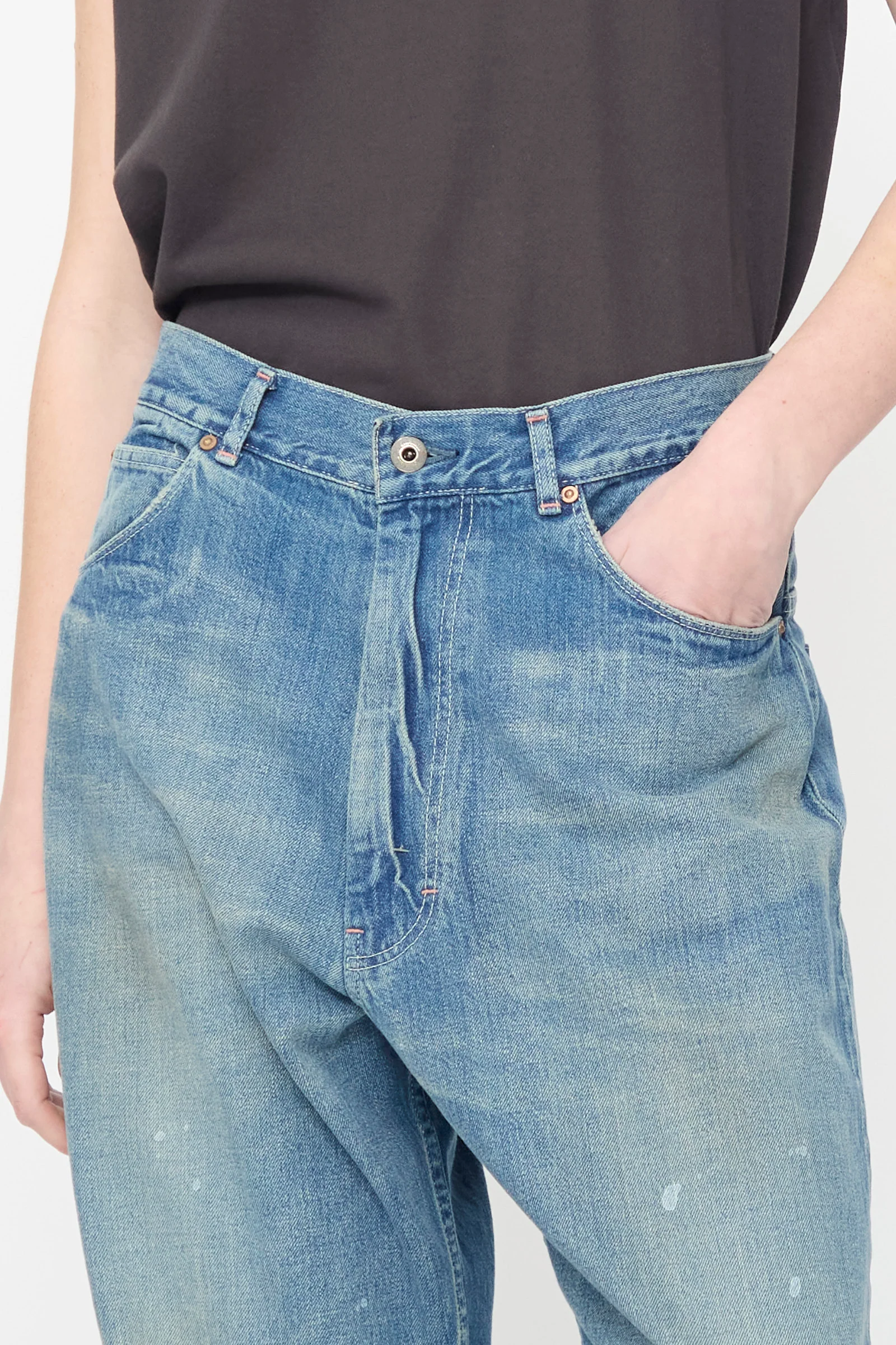 13oz Selvedge Denim Ranch Pants in Work Light Blue - Image 3