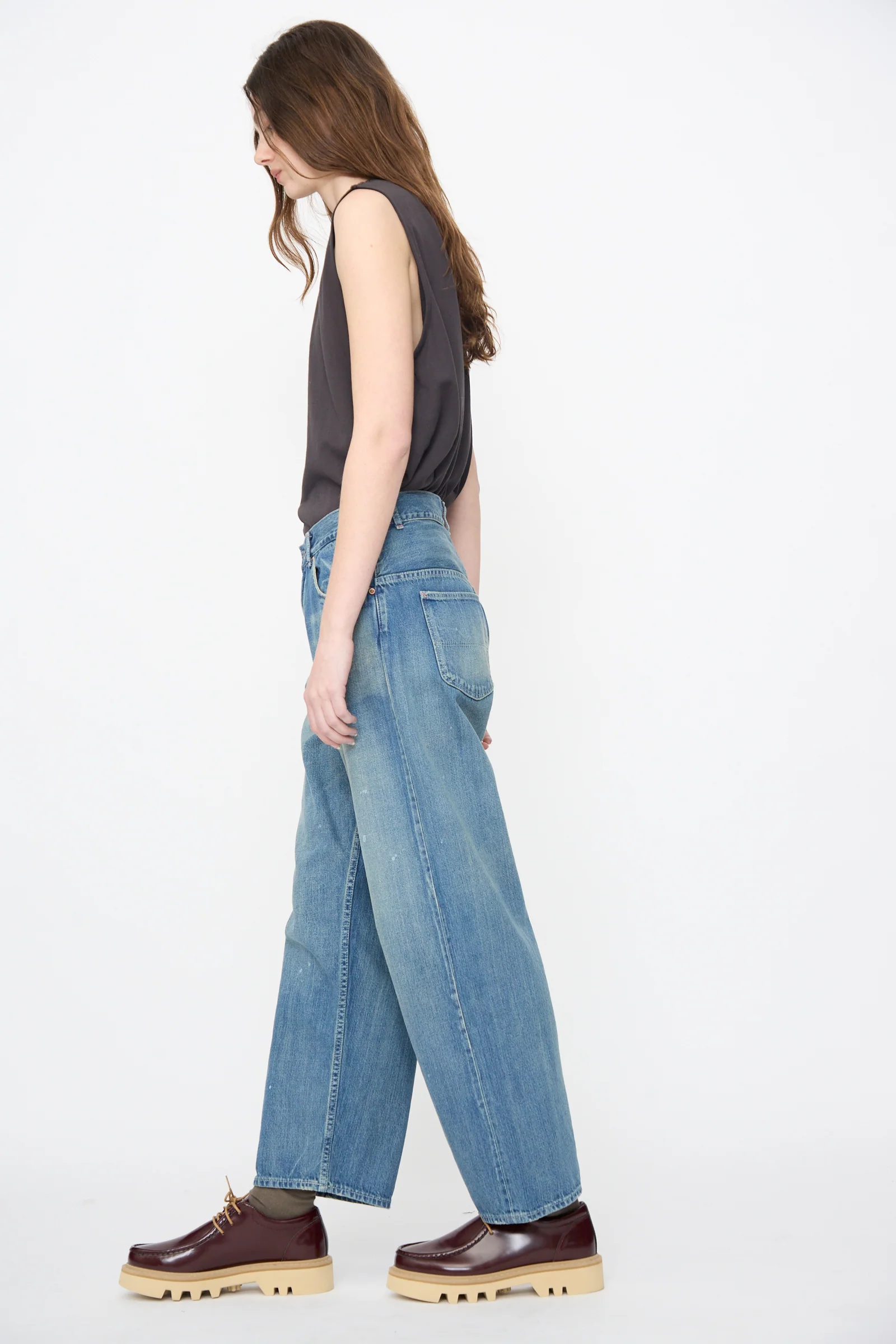 13oz Selvedge Denim Ranch Pants in Work Light Blue - Image 4