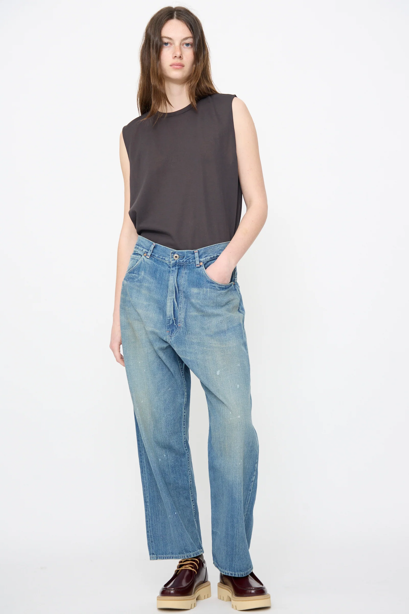 13oz Selvedge Denim Ranch Pants in Work Light Blue - Image 5