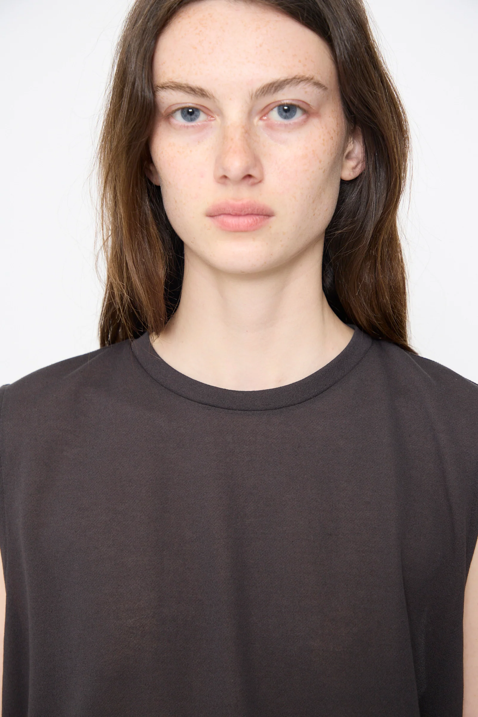 Sheer Fleece Muscle Tee in Charcoal - Image 3