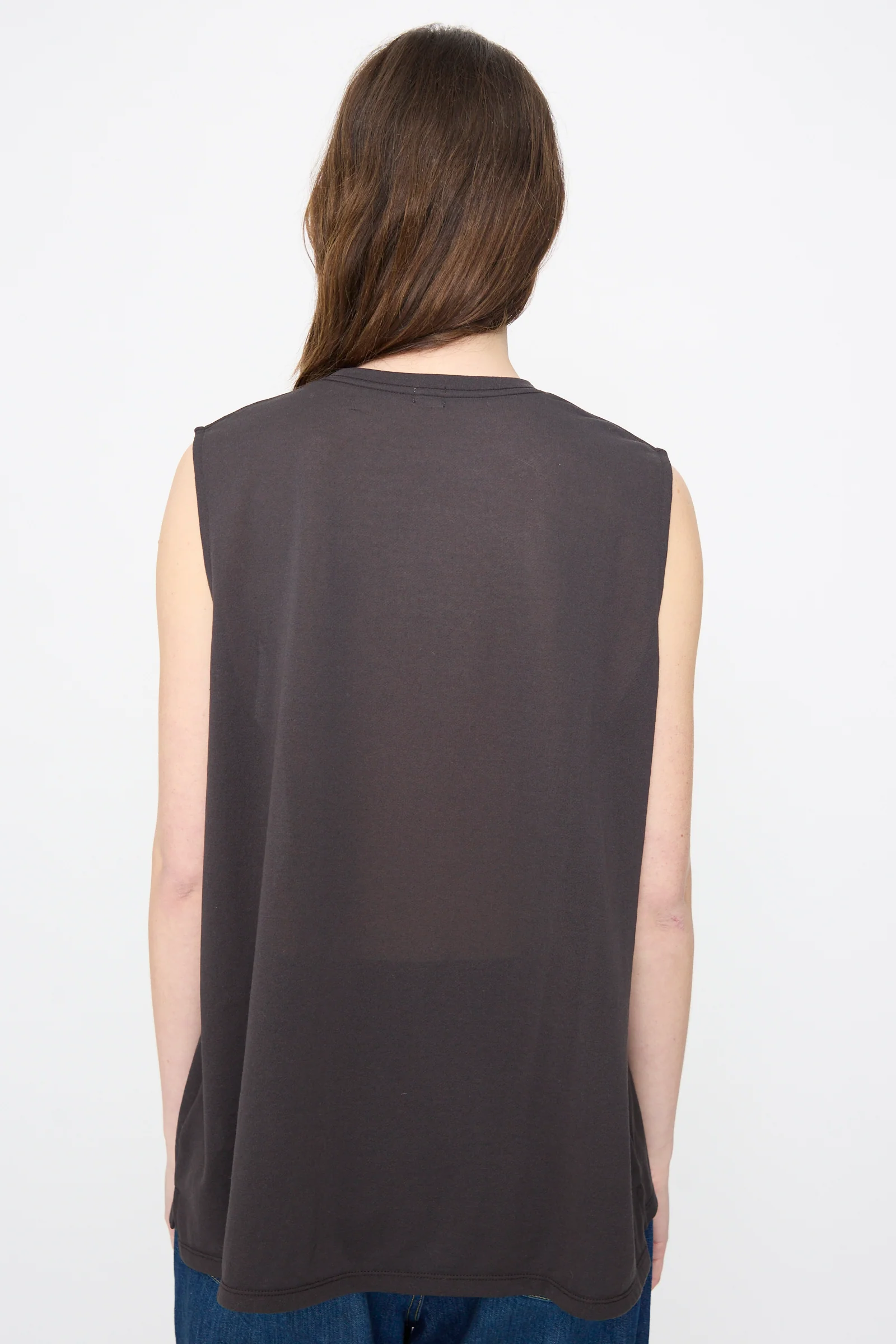 Sheer Fleece Muscle Tee in Charcoal - Image 6