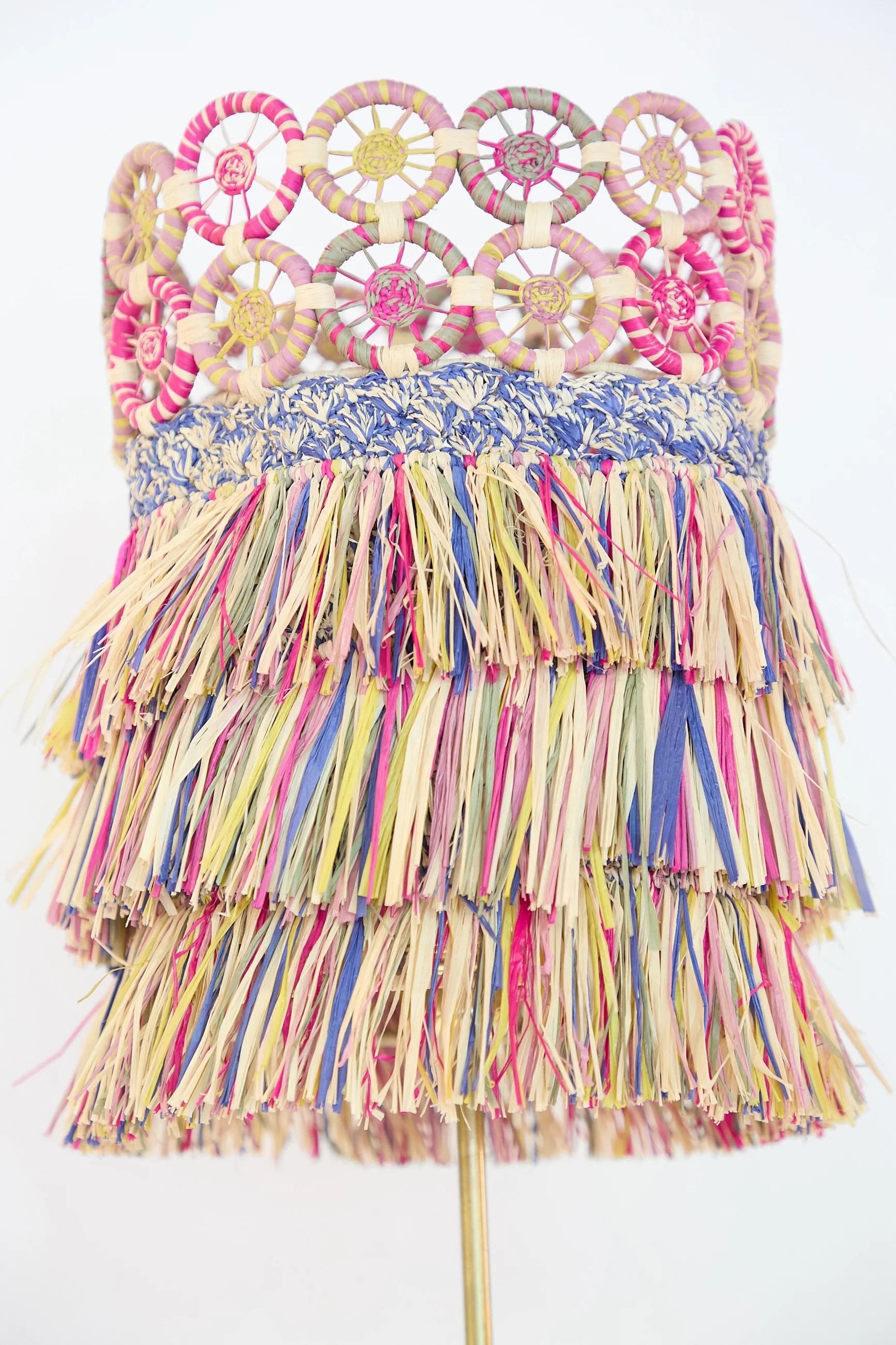 Mora Mora Lamp with Multicolor Raffia Shade - Image 3
