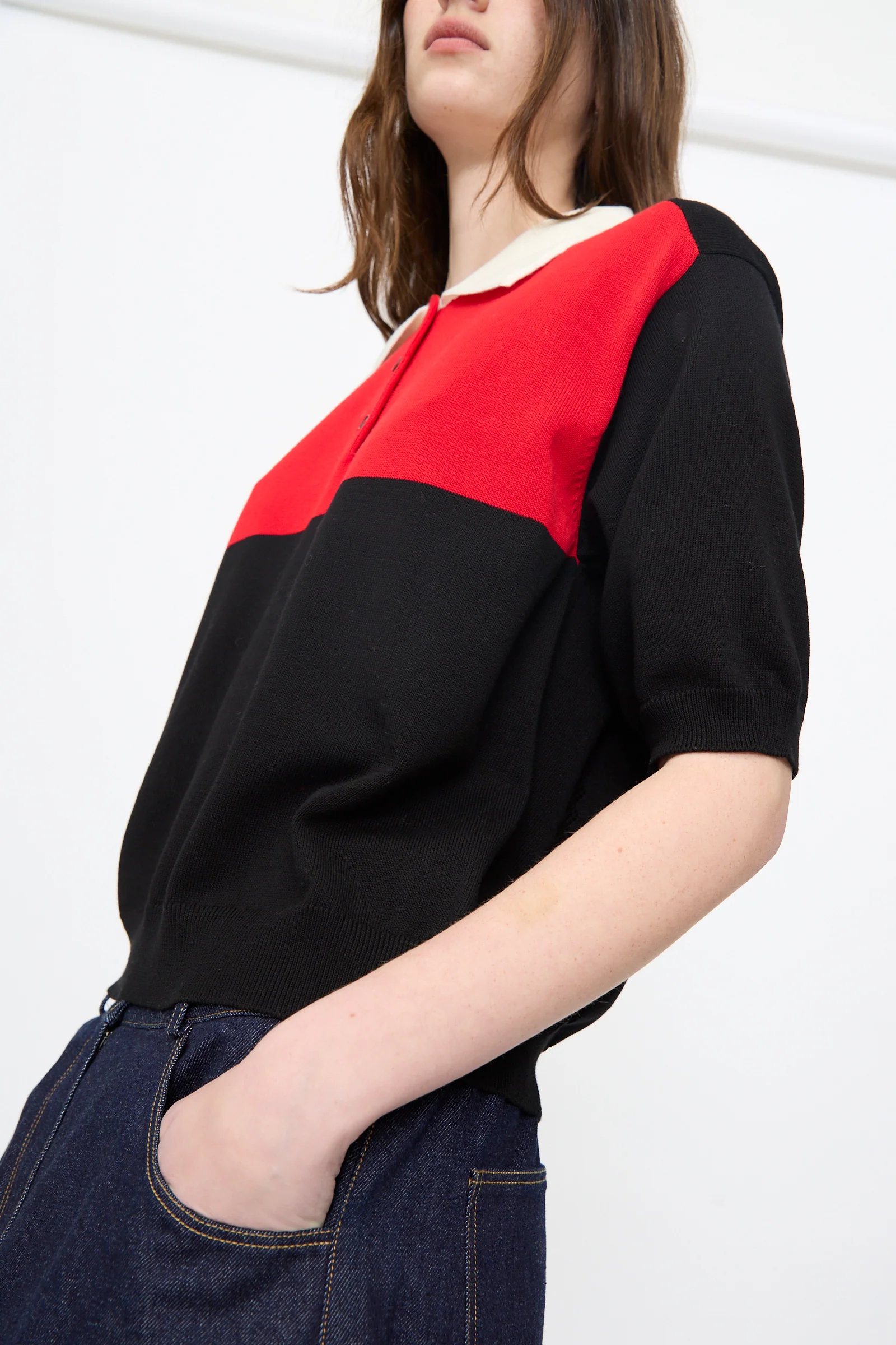 Cotton Polo in Colorblock - Image 4