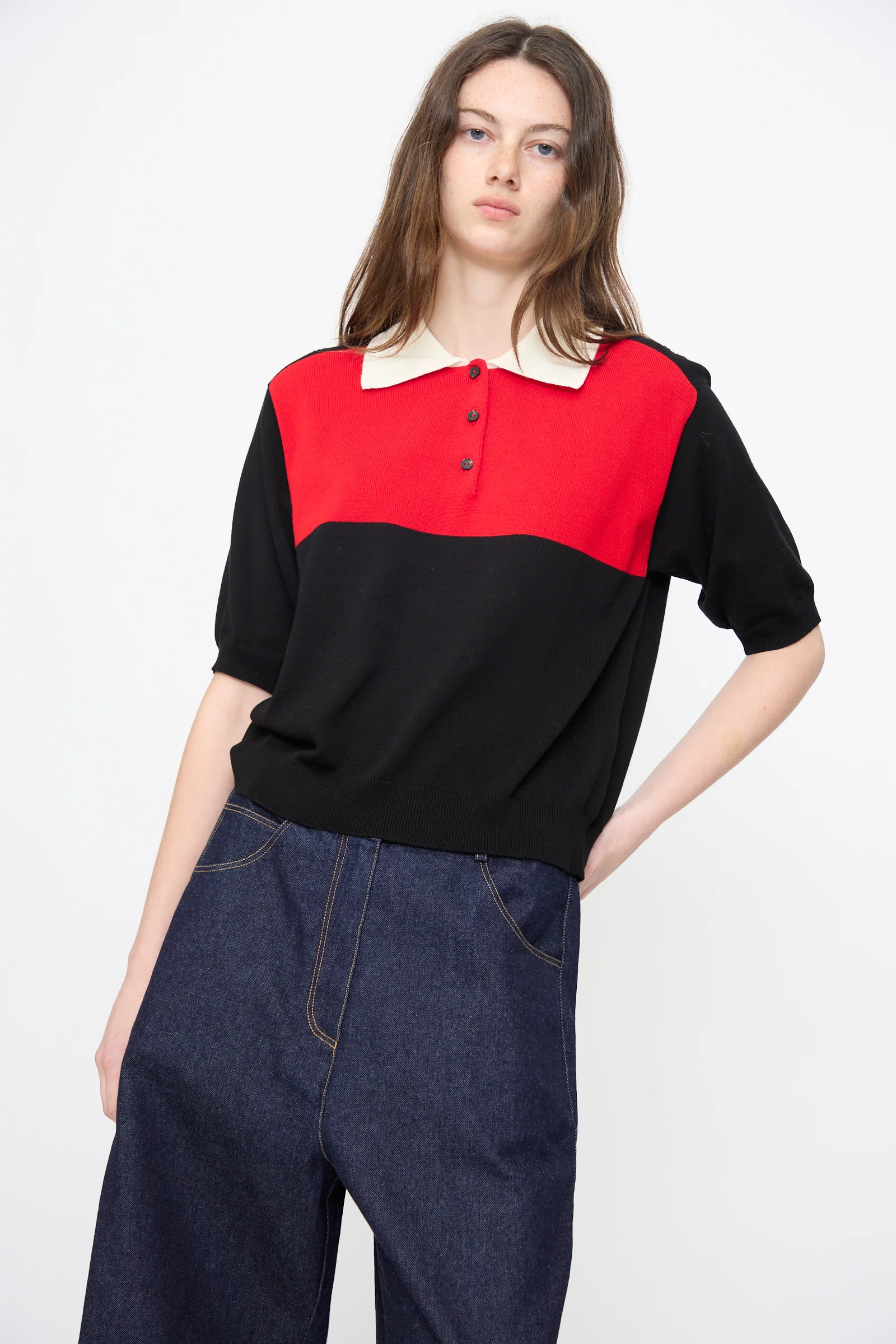Cotton Polo in Colorblock - Image 5