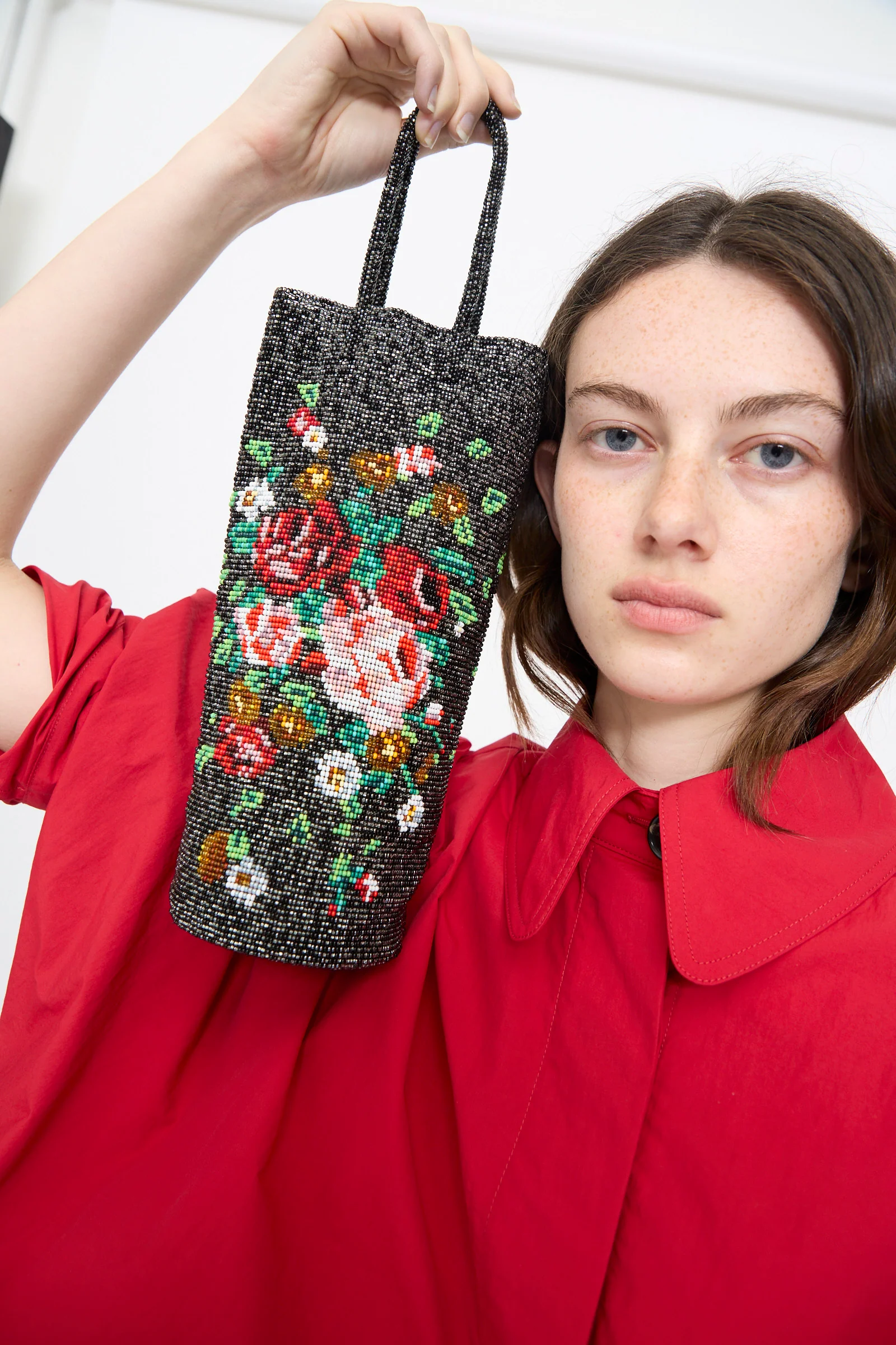 Handmade Beaded Bag in Rosas
