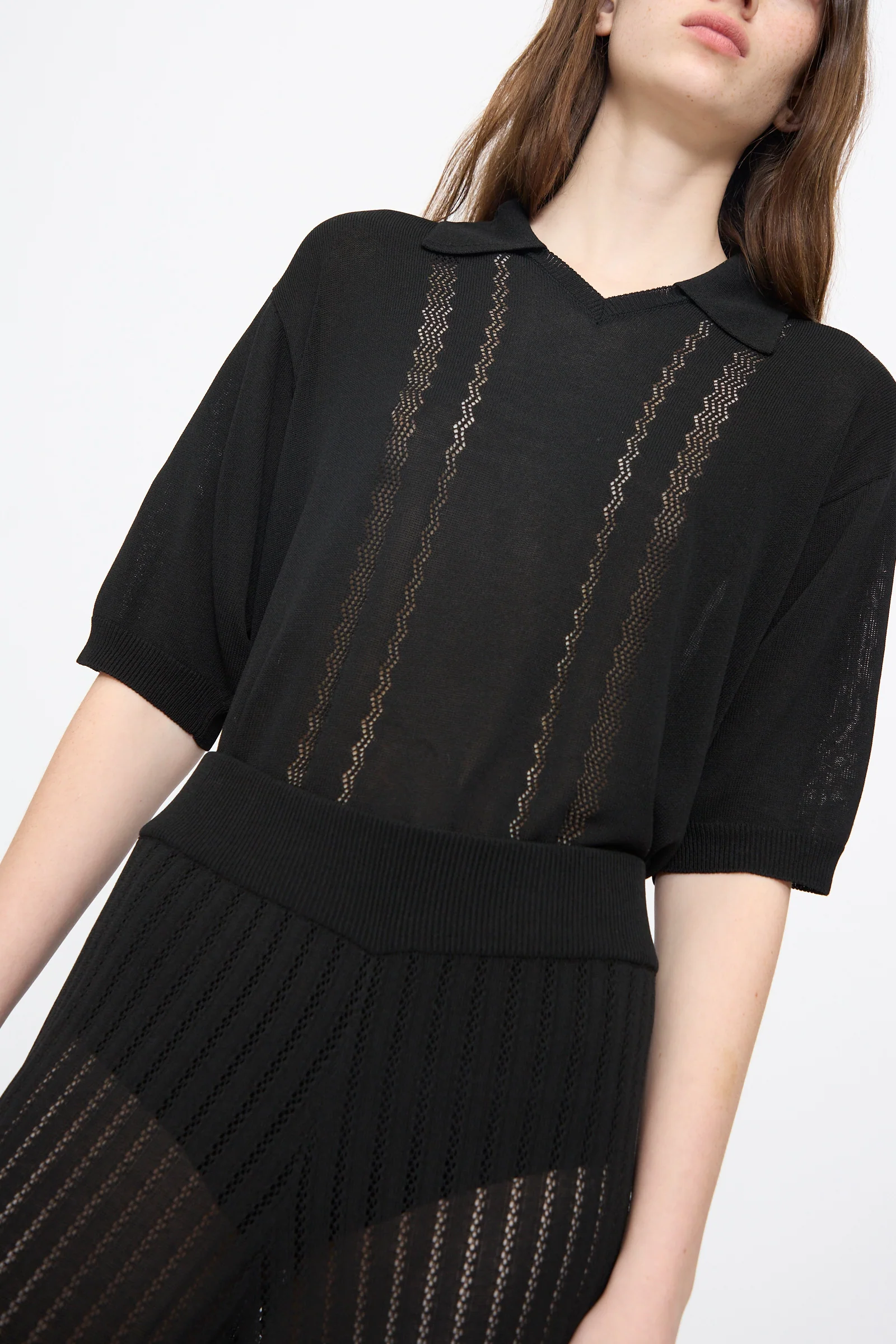 Lace Knit Pants in Black - Image 3