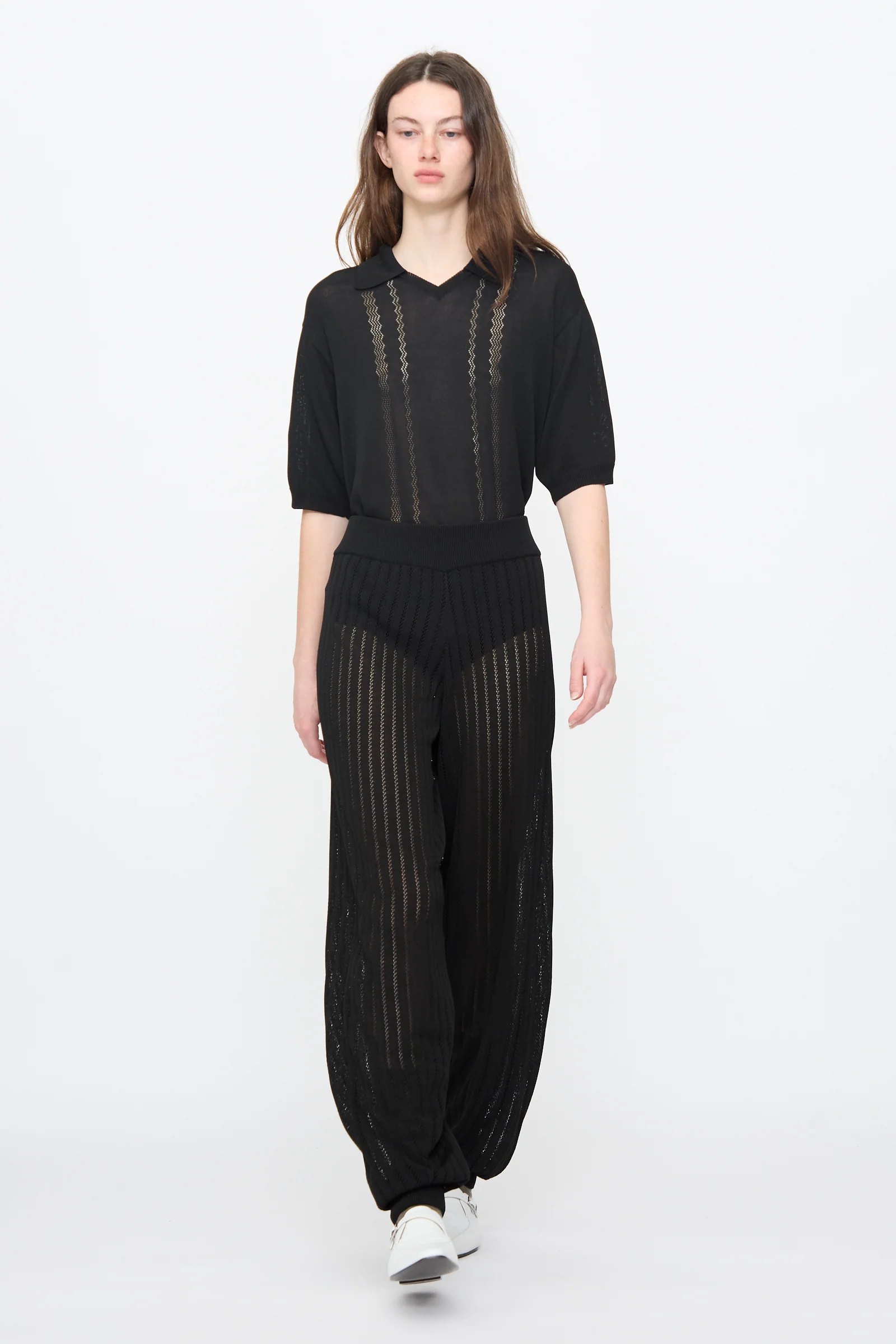 Lace Knit Pants in Black - Image 5