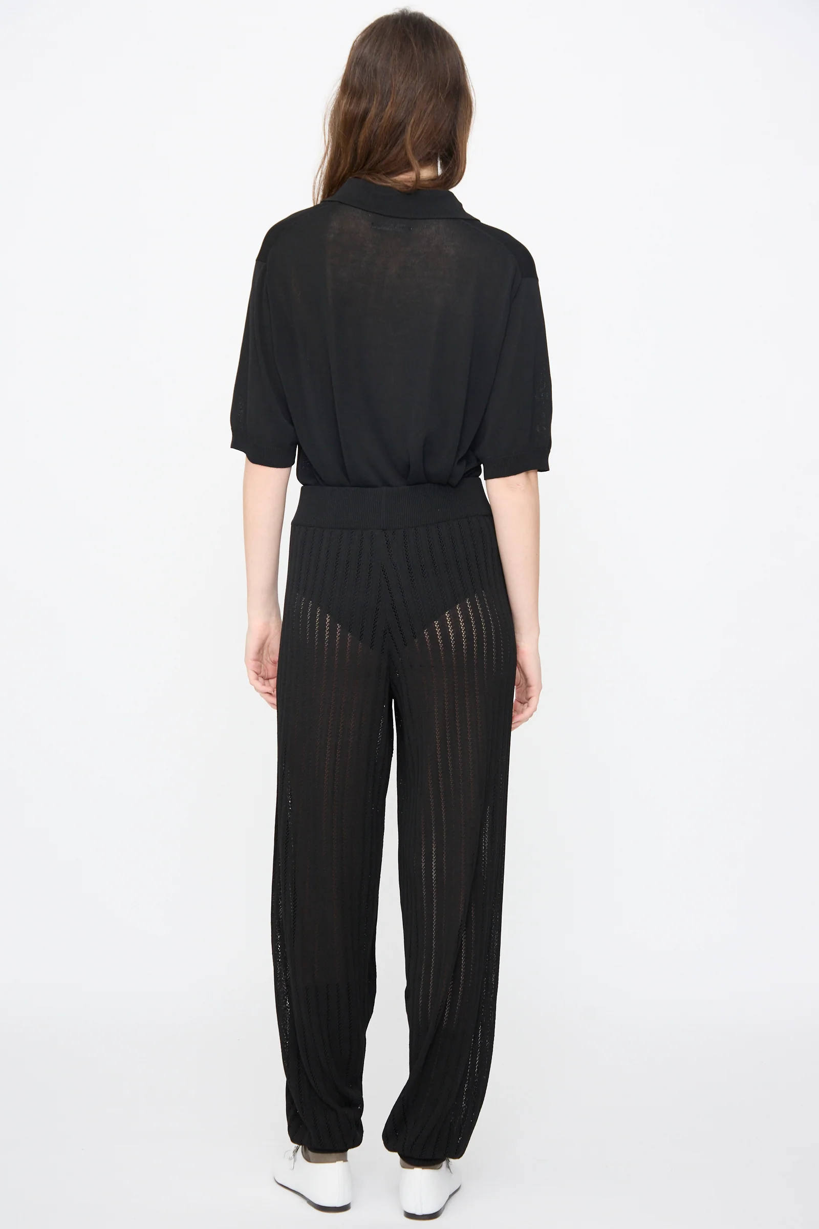 Lace Knit Pants in Black - Image 6