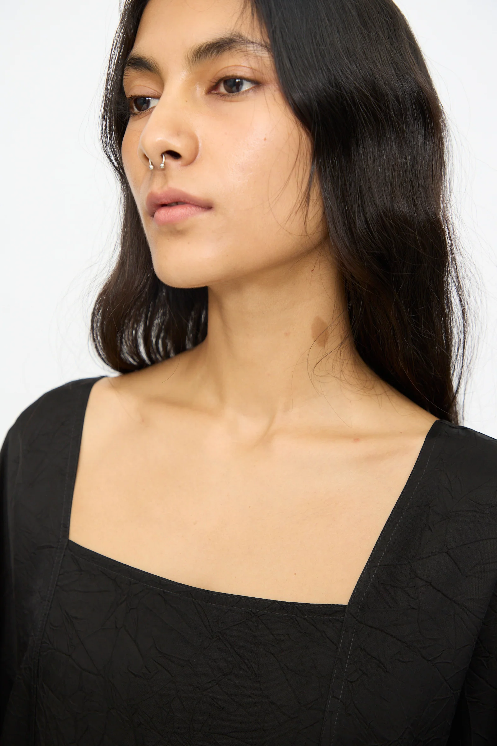 Square Neck Caftan Dress in Black - Image 3