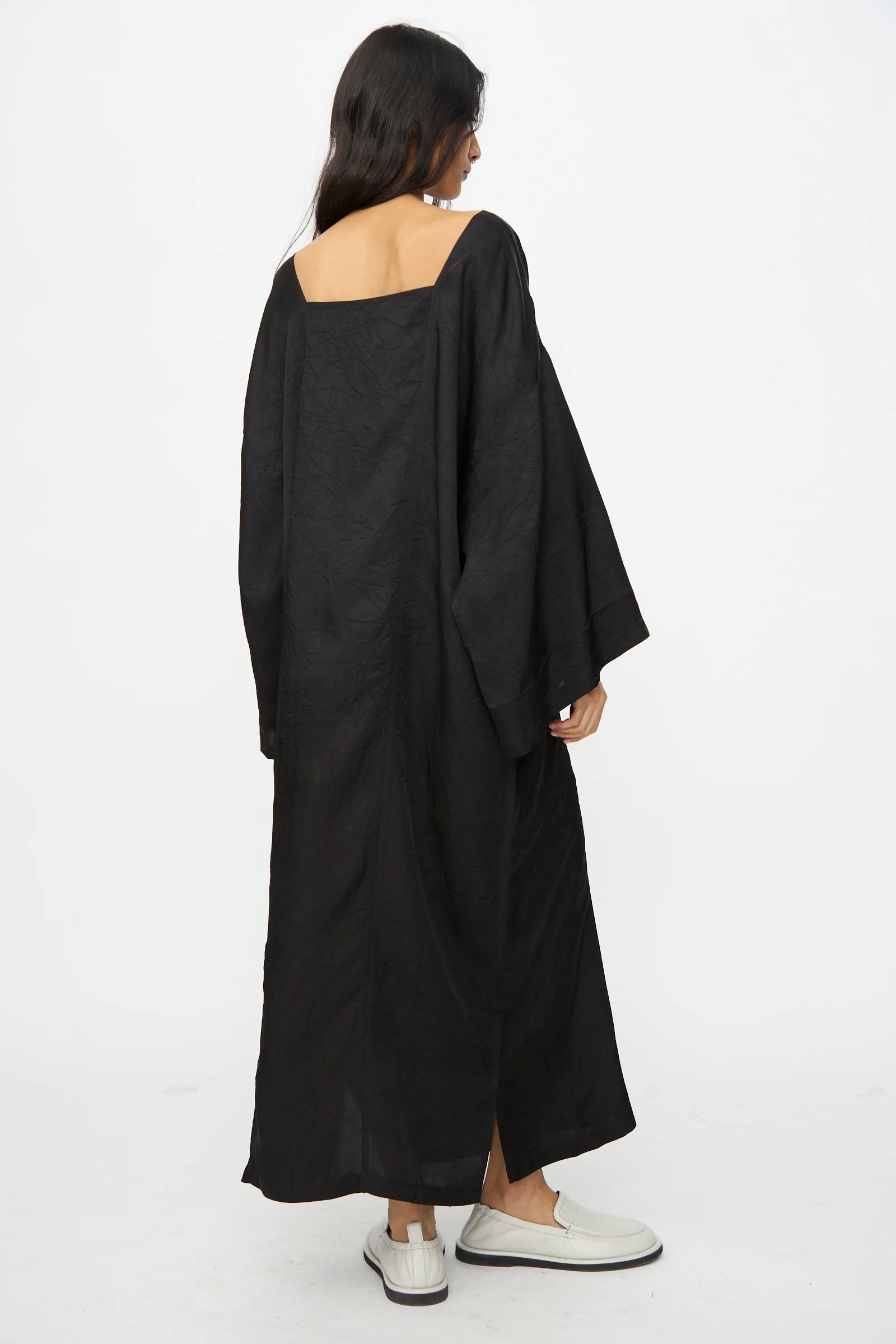 Square Neck Caftan Dress in Black - Image 7