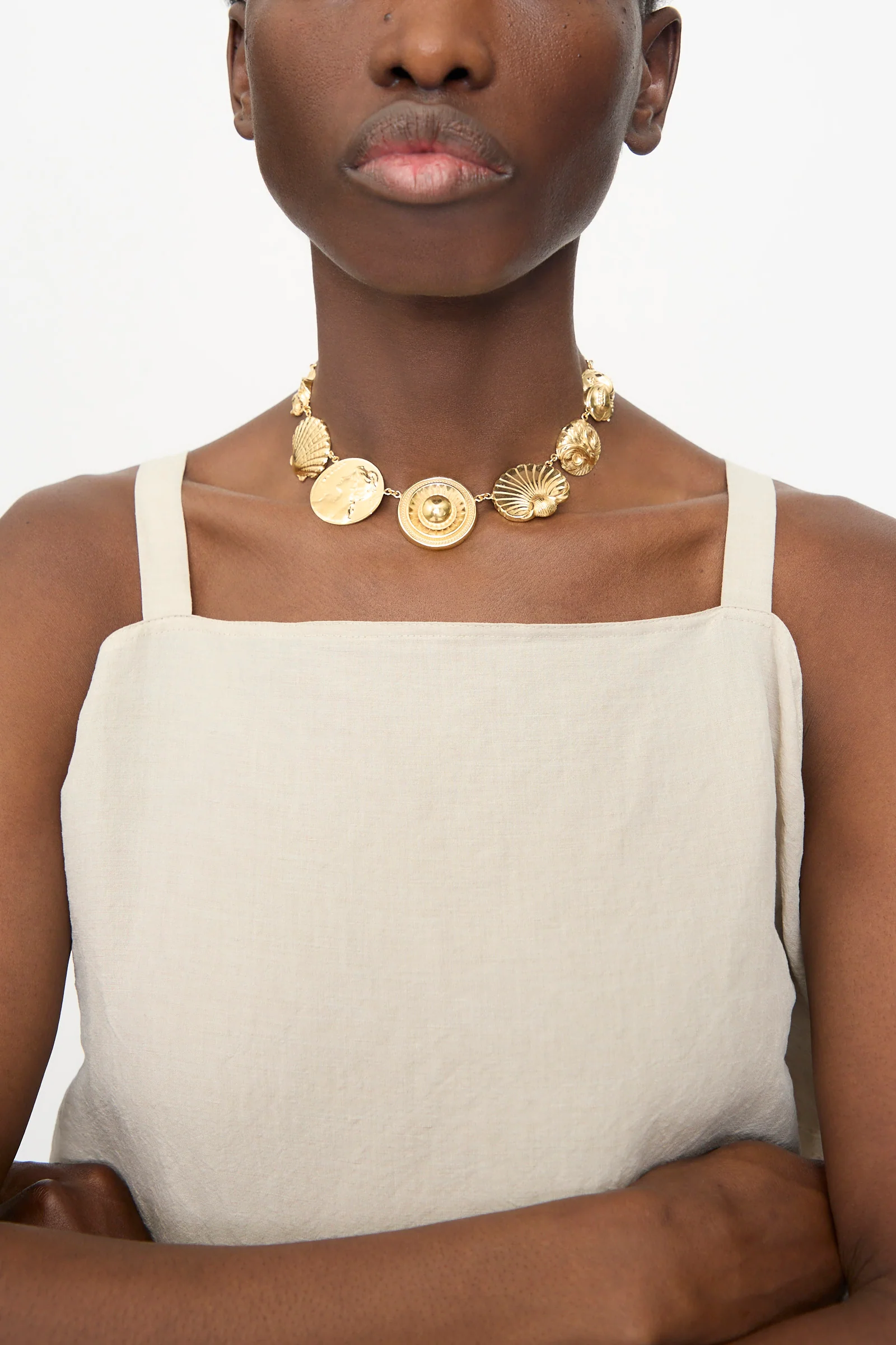 Gold Button Necklace - Image 5