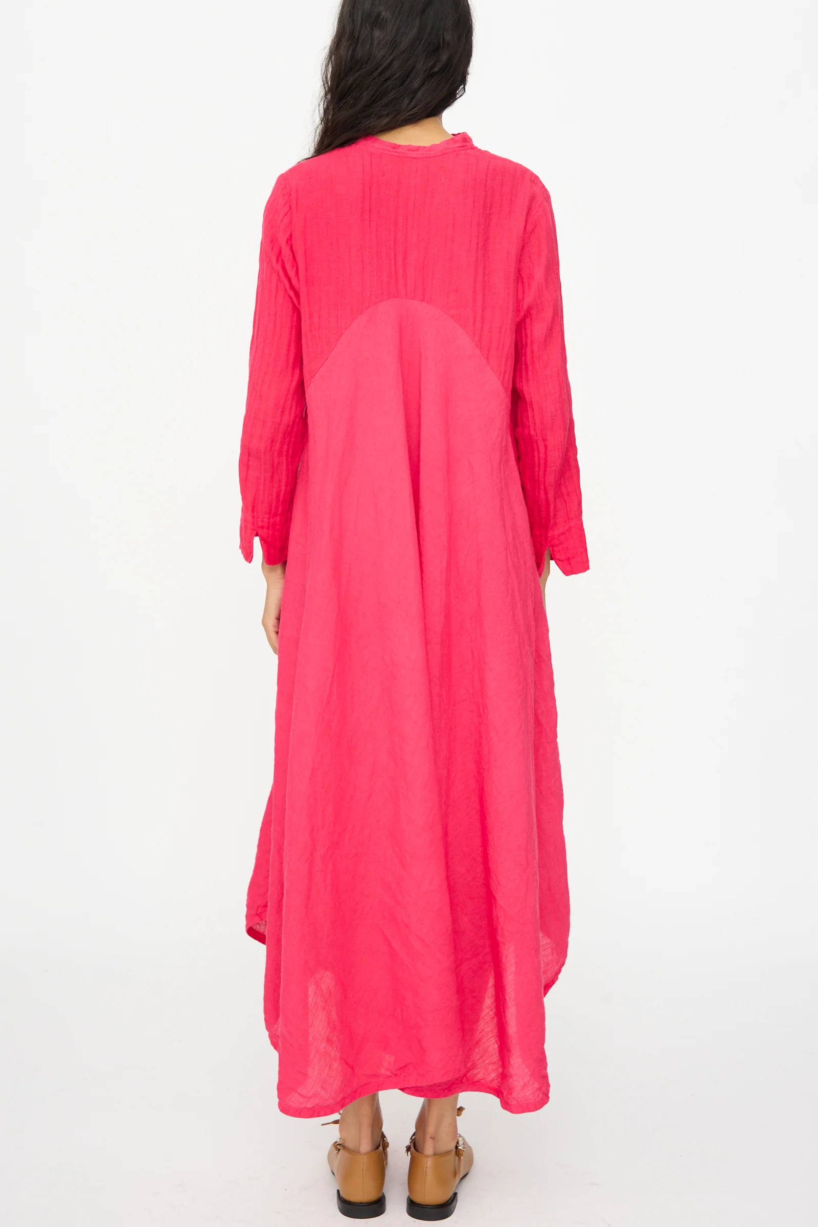 Cotton Linen Robe de Femme de Chambre in Cherry Red - Image 6