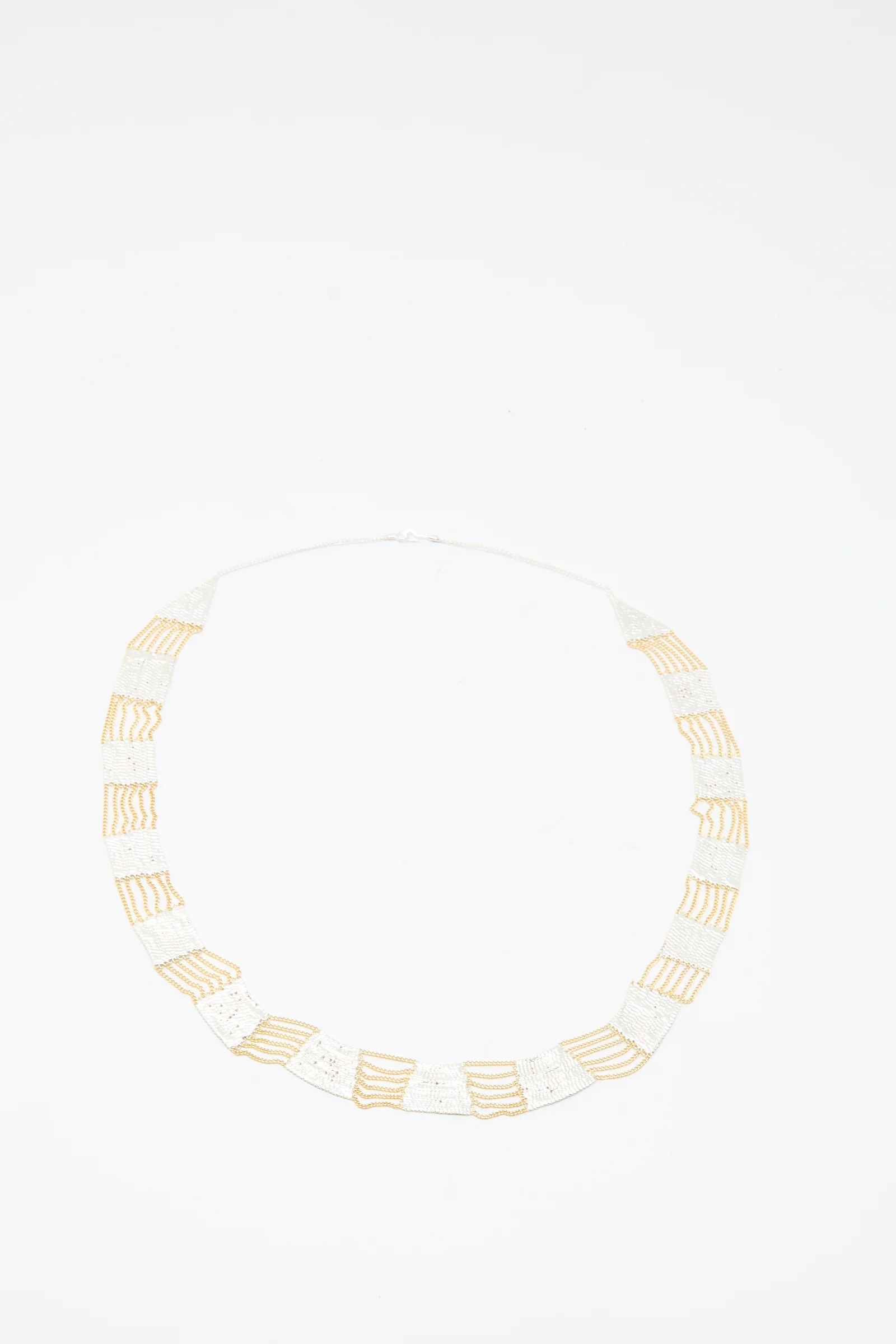 Train Necklace in Brass and Silver