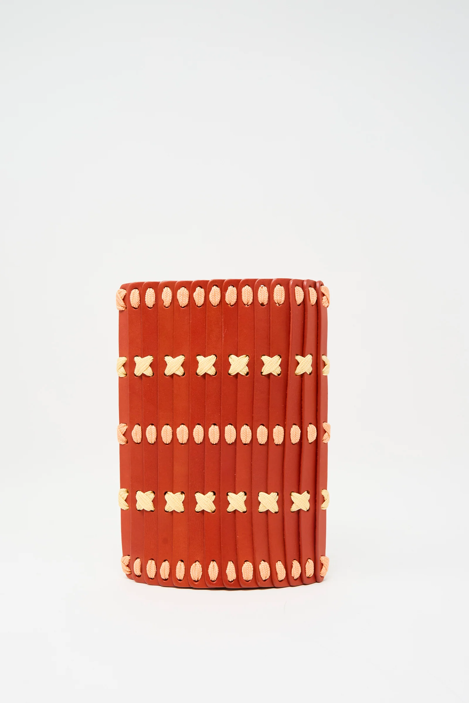 Leather Phone 26 Bag in Tomato with Lemon and Pink Lace - Image 2