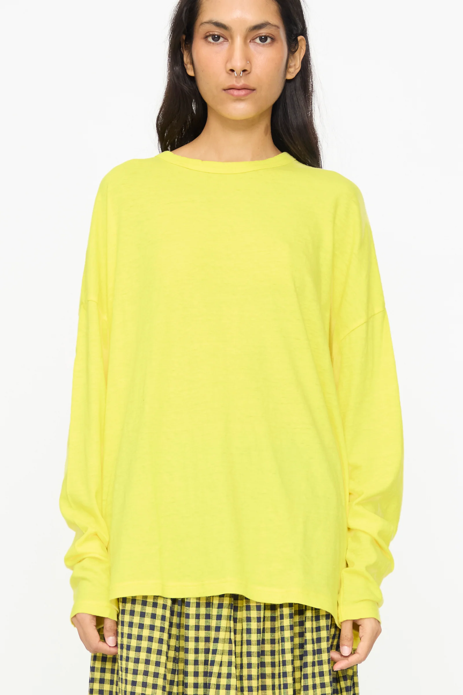 Cotton Loose Pullover in Yellow - Image 4
