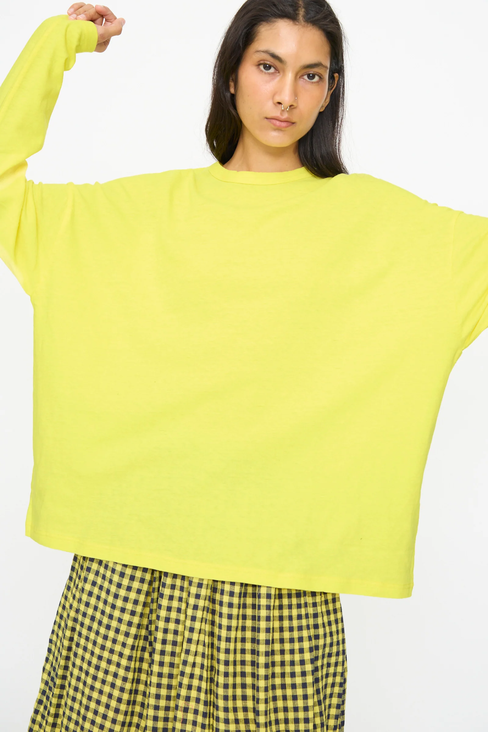 Cotton Loose Pullover in Yellow - Image 5
