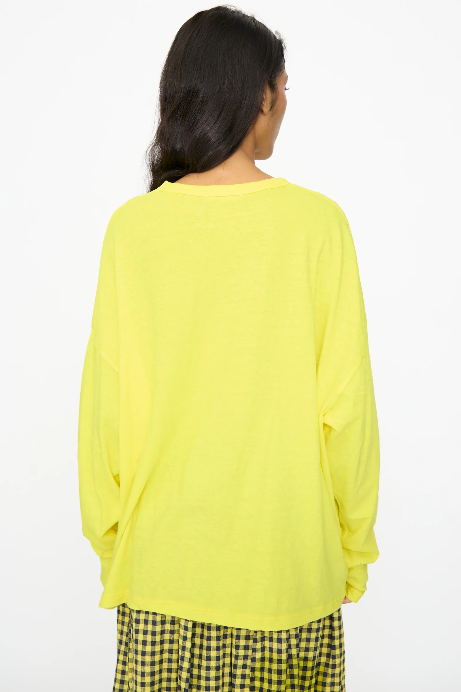 Cotton Loose Pullover in Yellow - Image 6