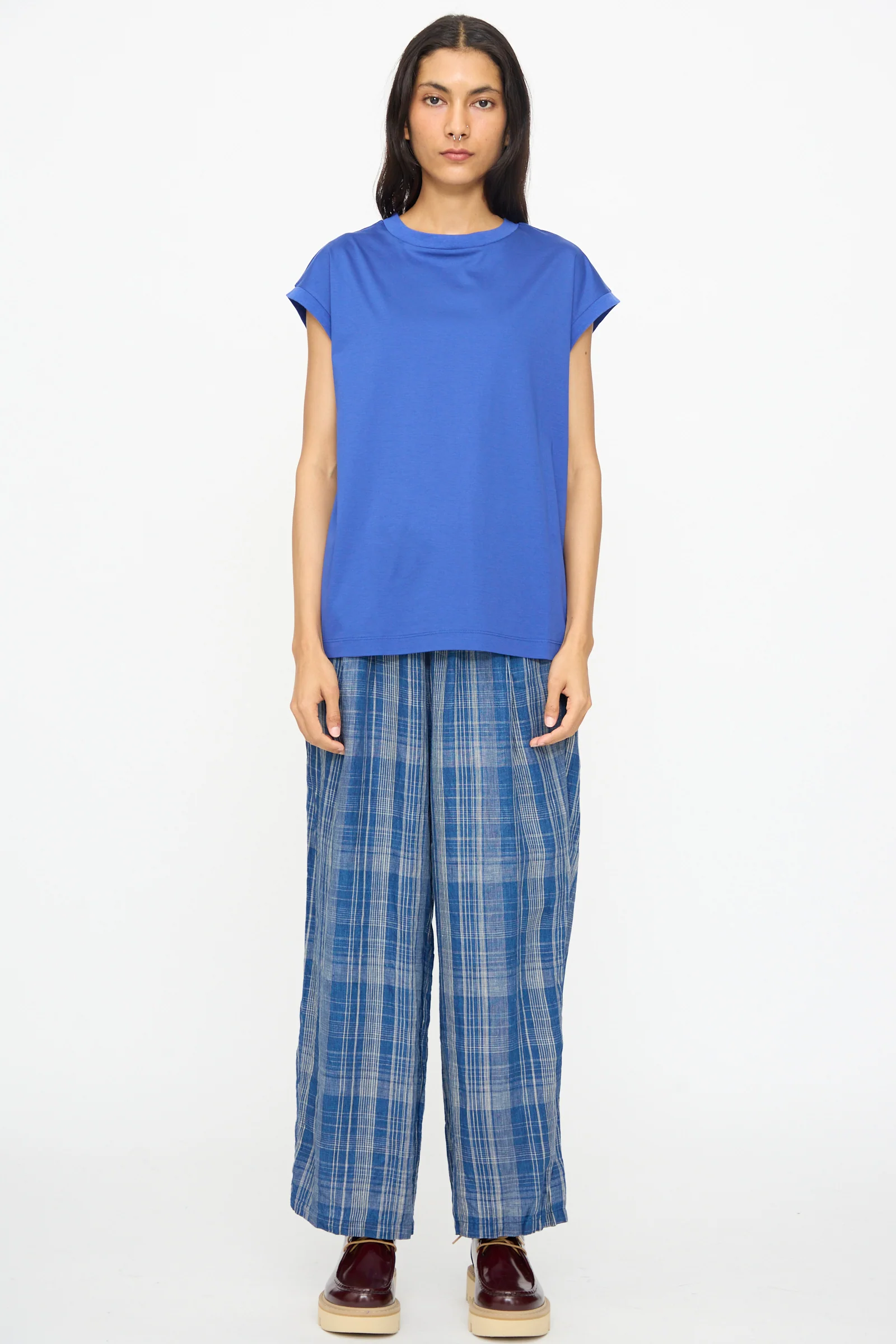 Cotton Sleeveless Pullover in Blue - Image 2