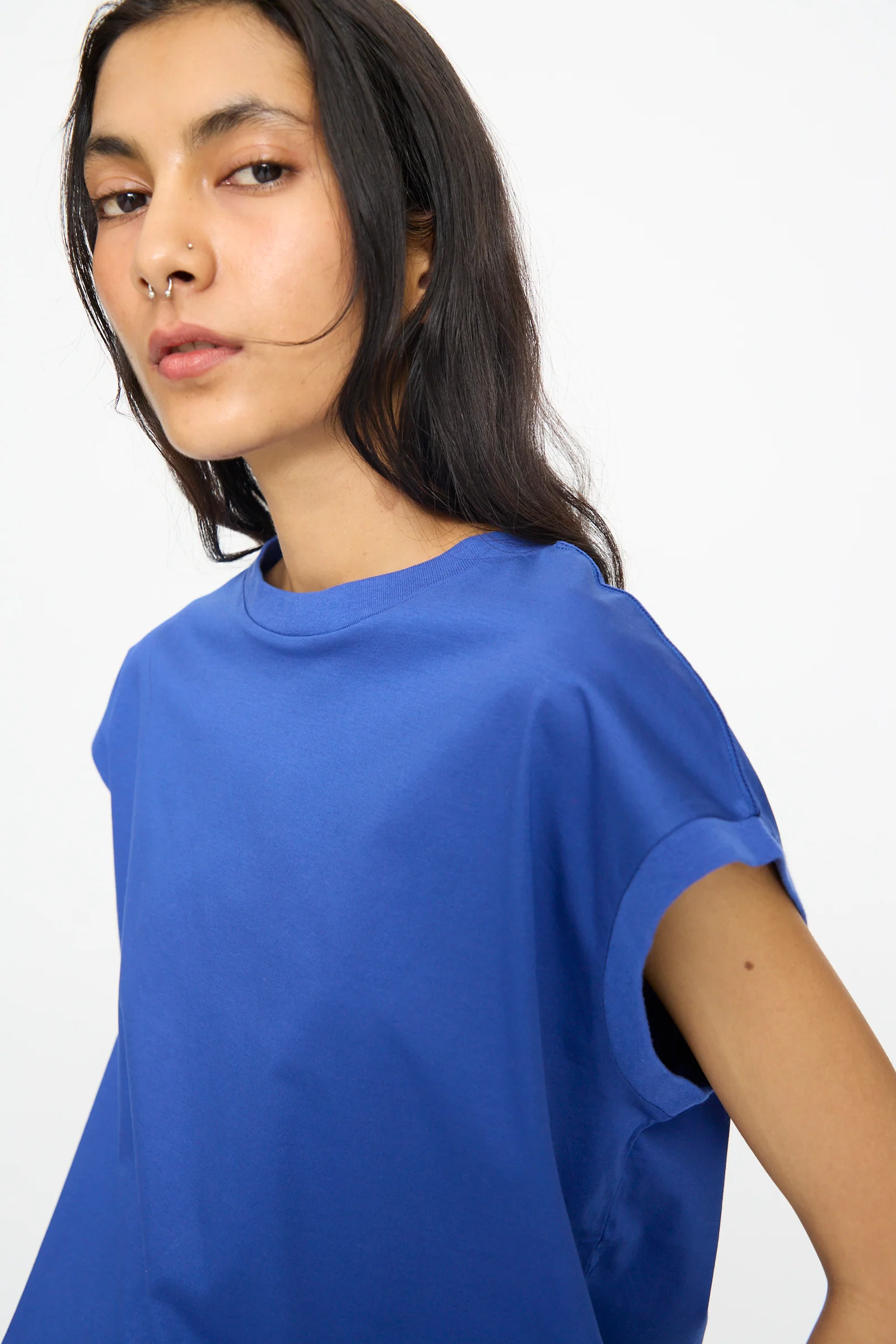 Cotton Sleeveless Pullover in Blue - Image 3