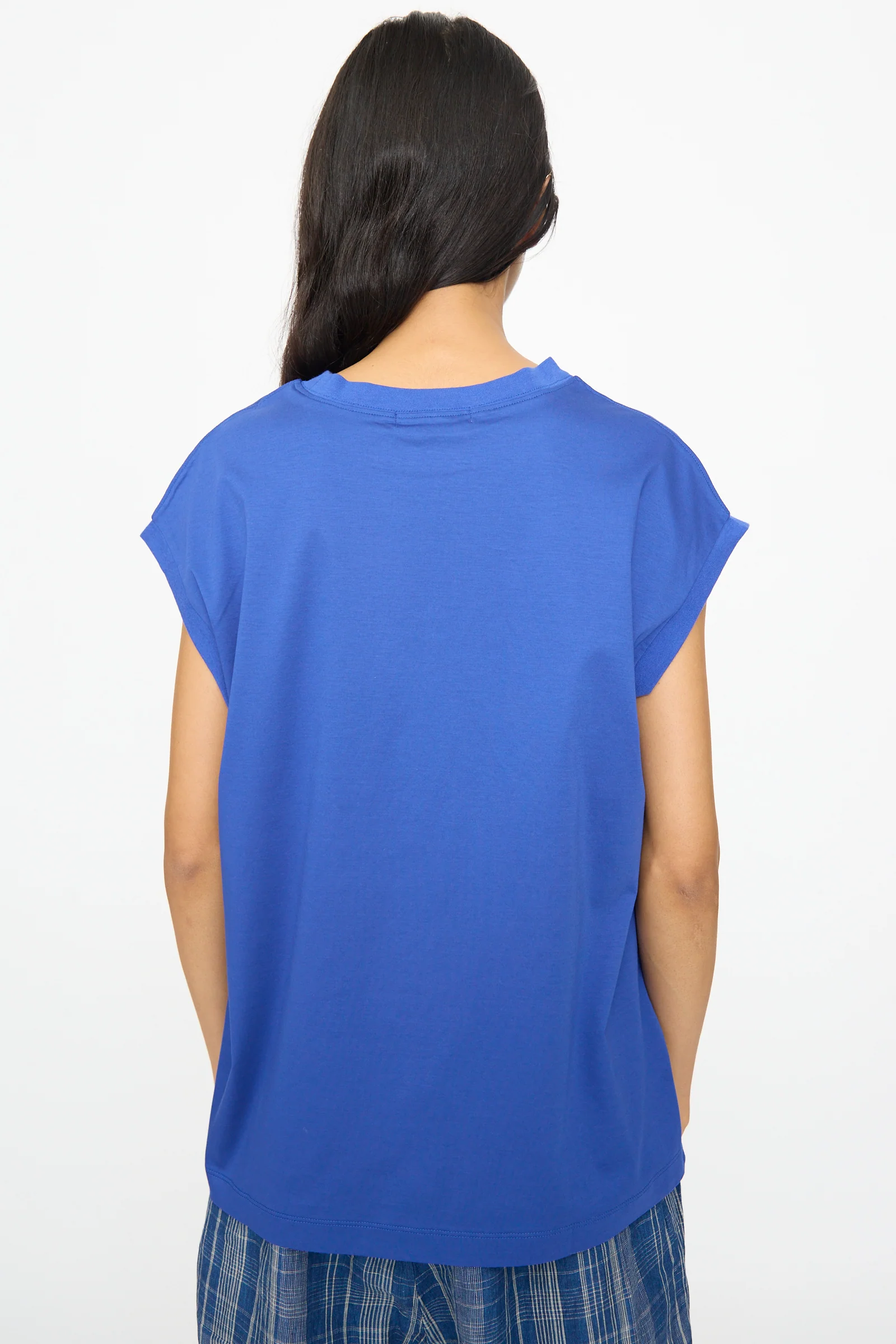 Cotton Sleeveless Pullover in Blue - Image 6