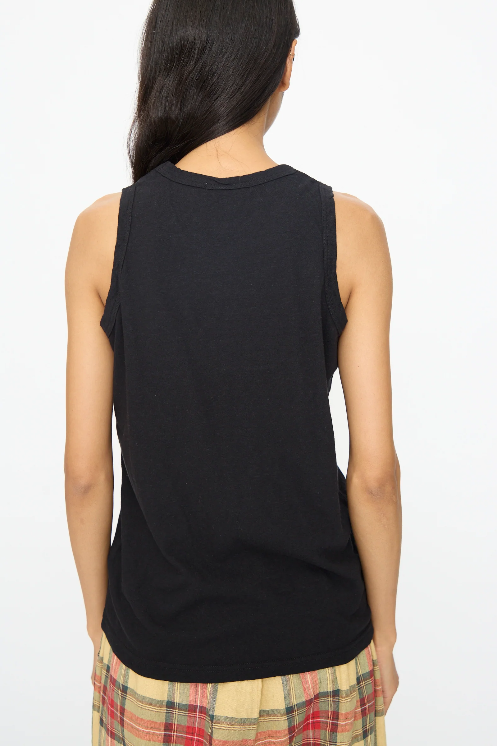 Cotton Tank Top in Black - Image 6
