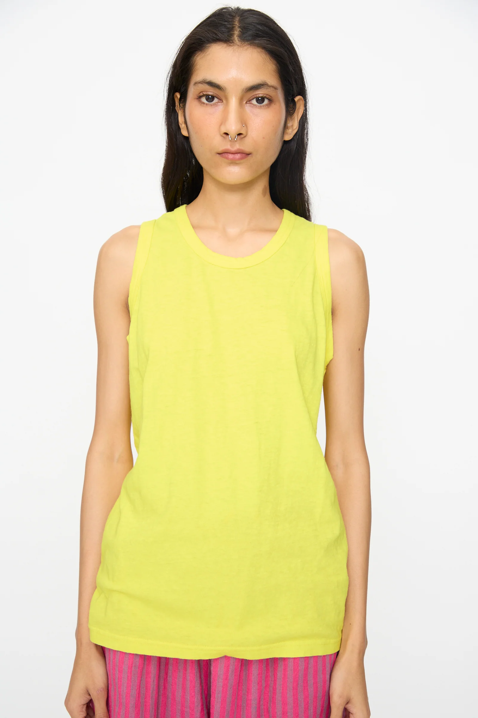 Cotton Tank Top in Yellow - Image 4
