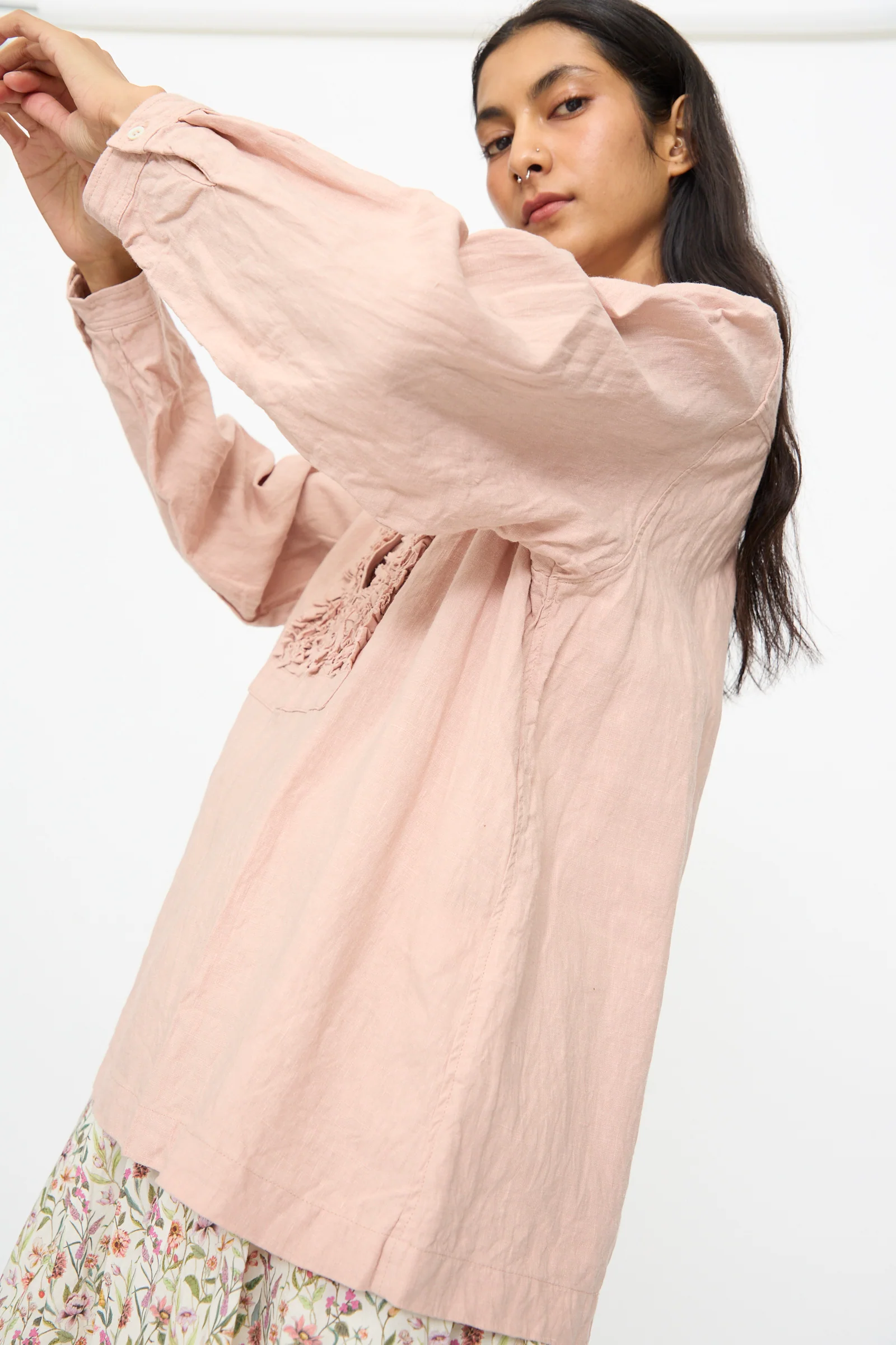 French Linen Shirt in Pink - Image 5