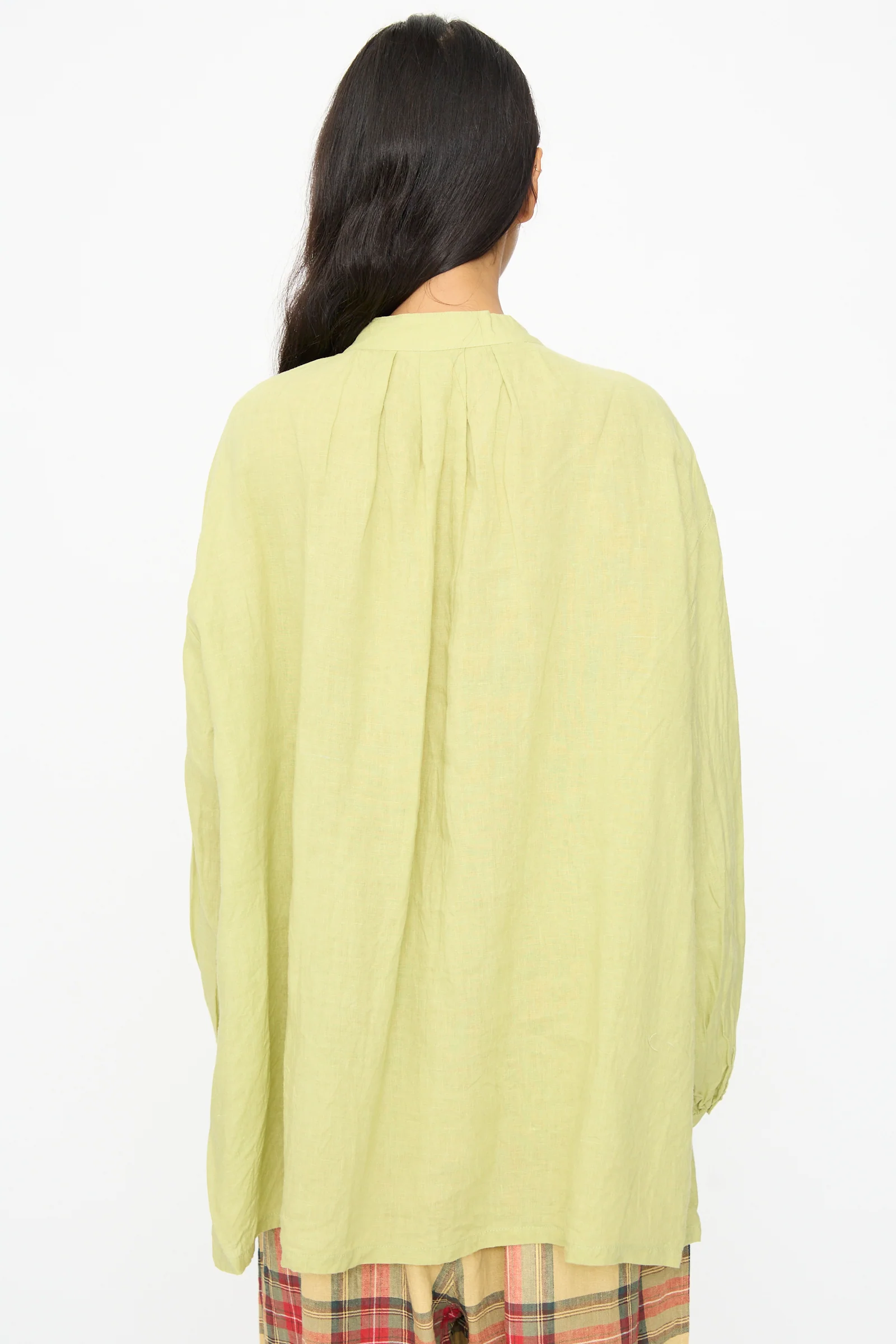 French Linen Shirt in Pistachio - Image 6