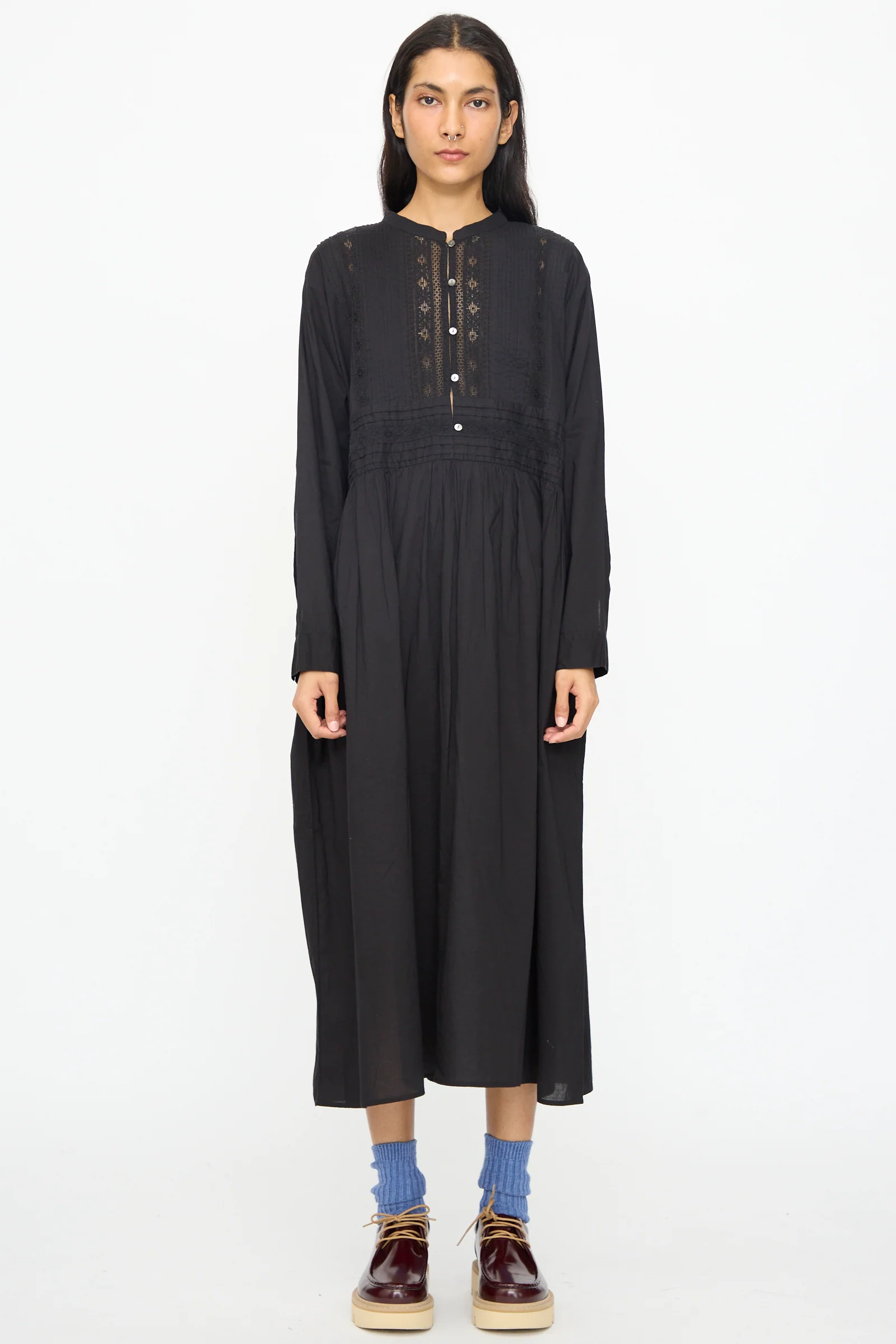 India Cotton Dress in Black - Image 3