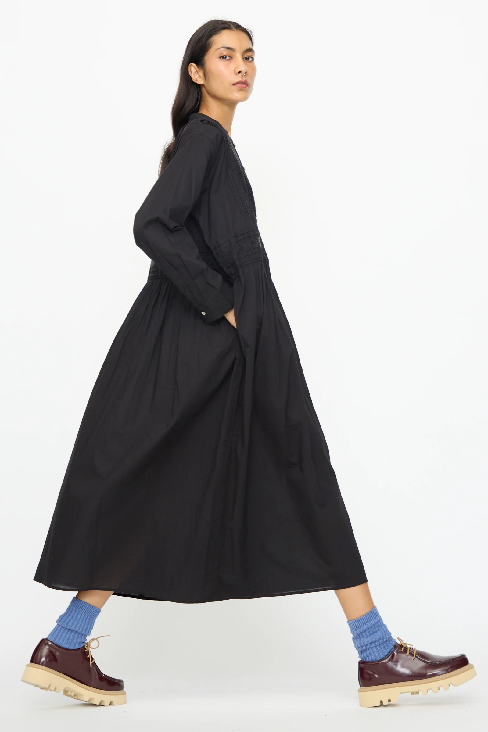 India Cotton Dress in Black - Image 5