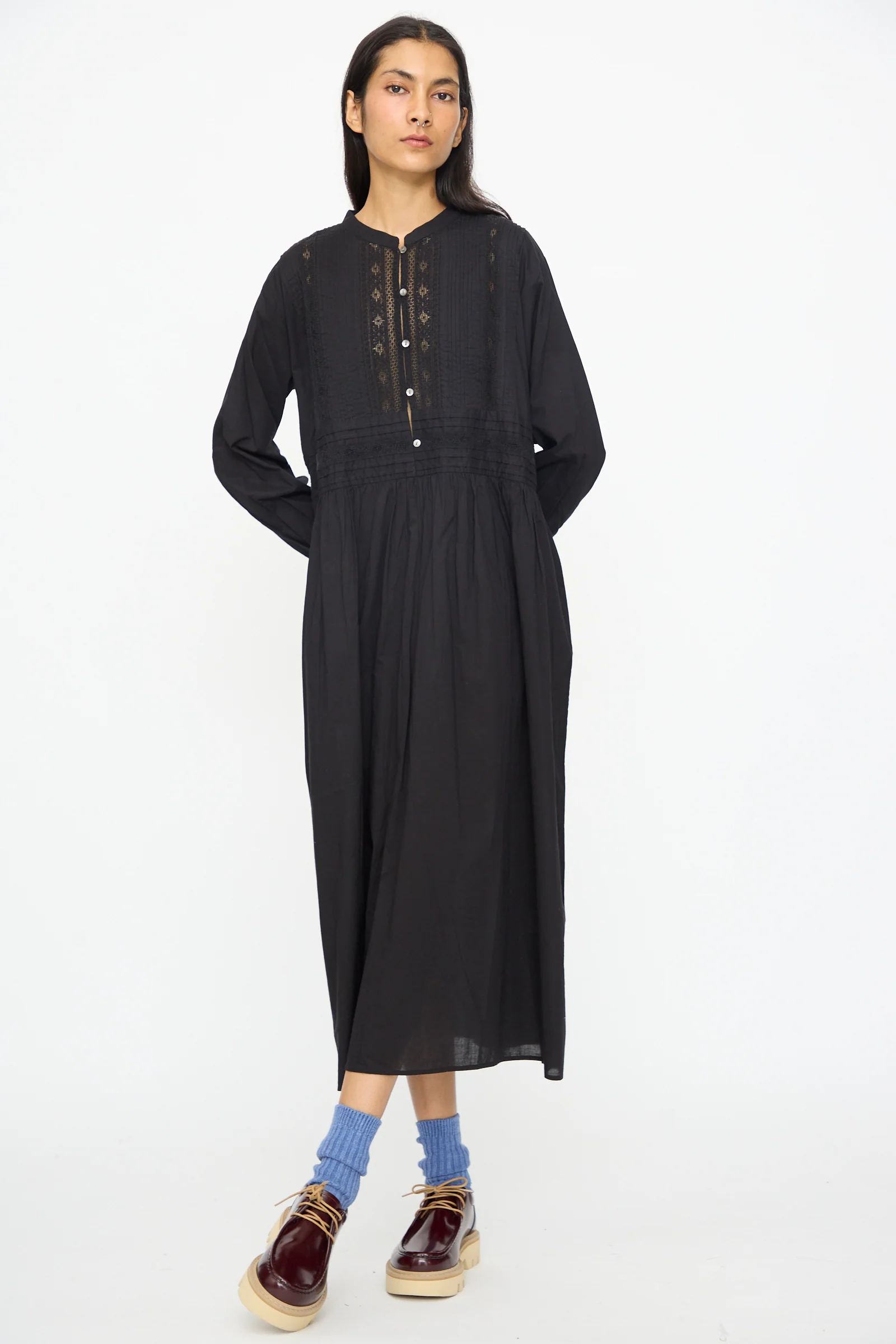 India Cotton Dress in Black - Image 6