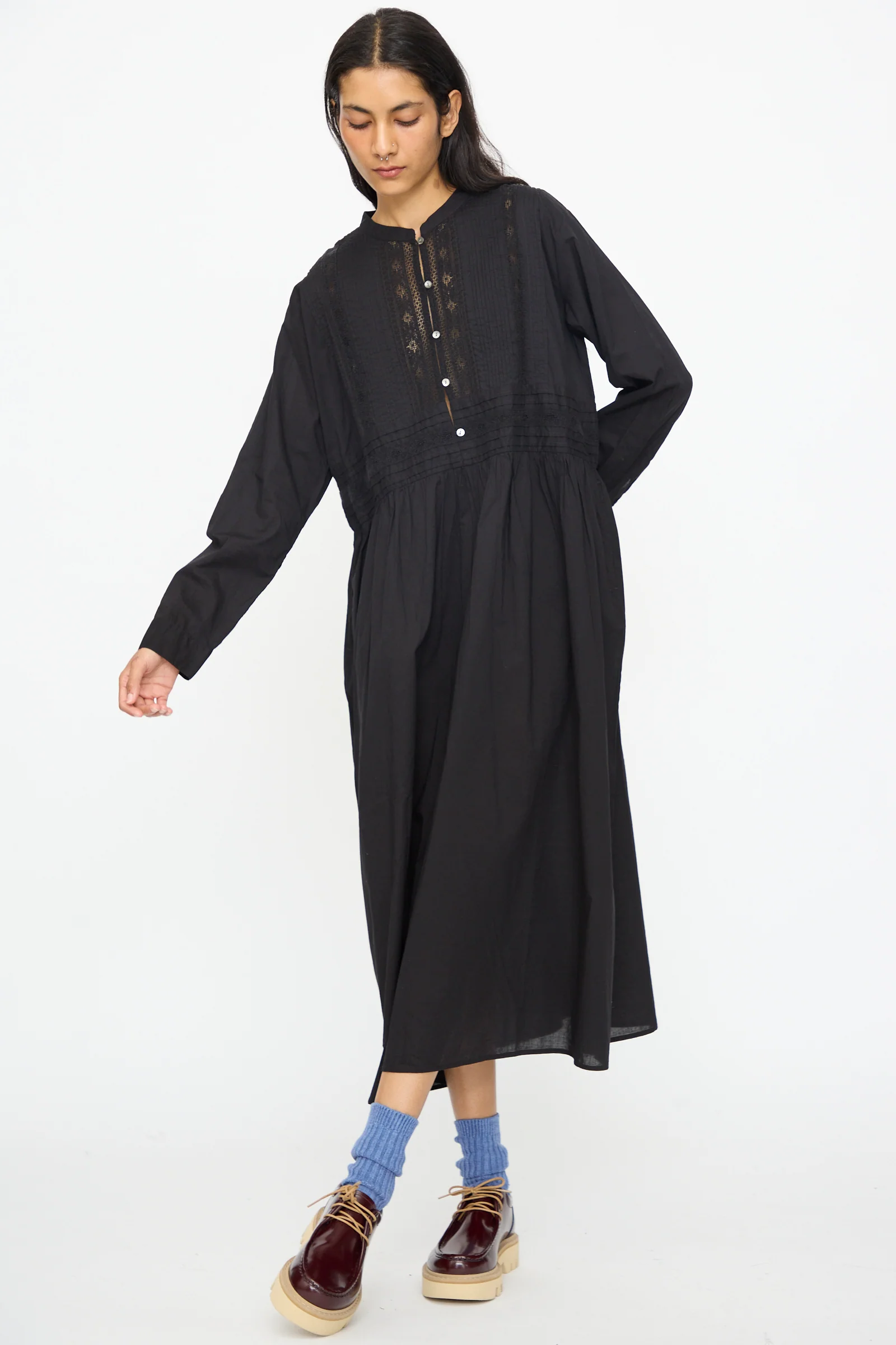India Cotton Dress in Black - Image 7