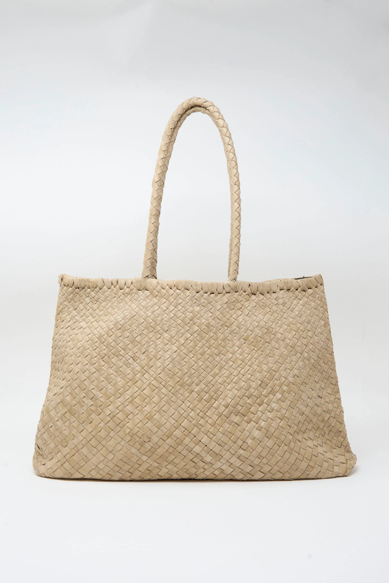 Leather Tote Bag in Greige - Image 2