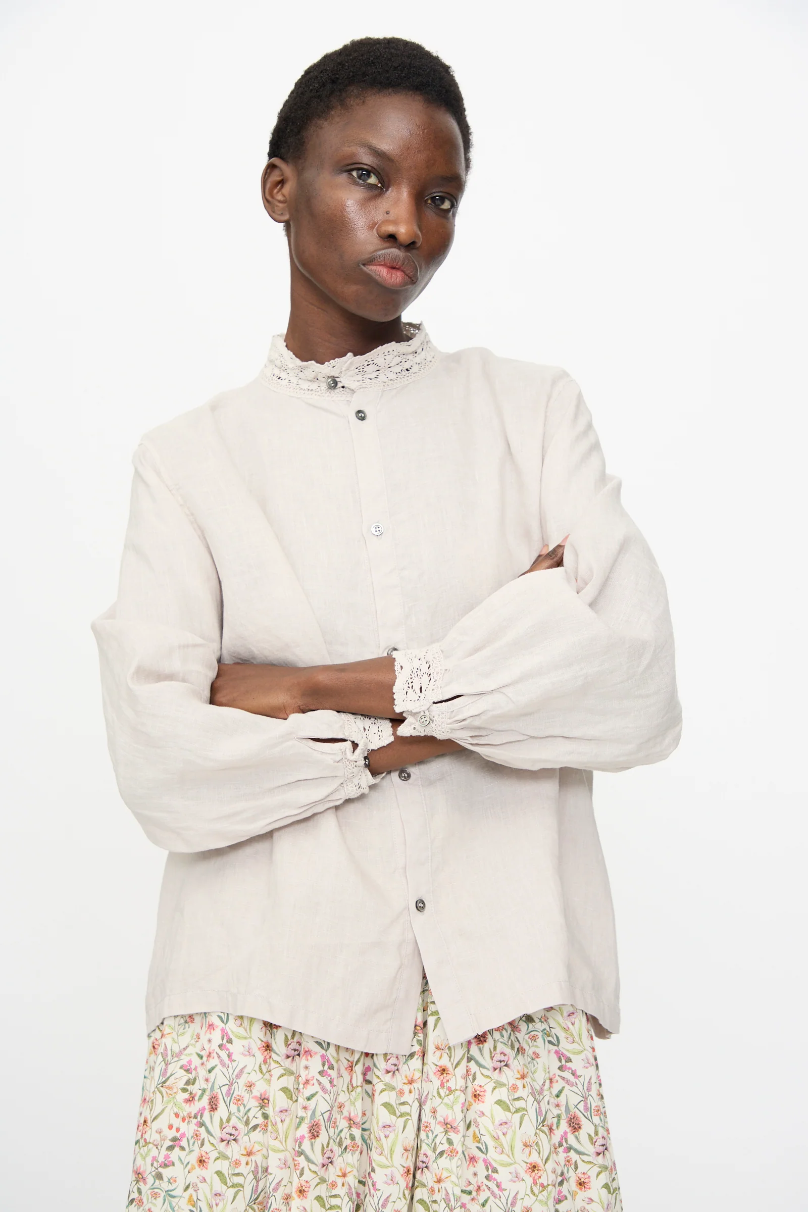 Linen Shirt in Greige - Image 3