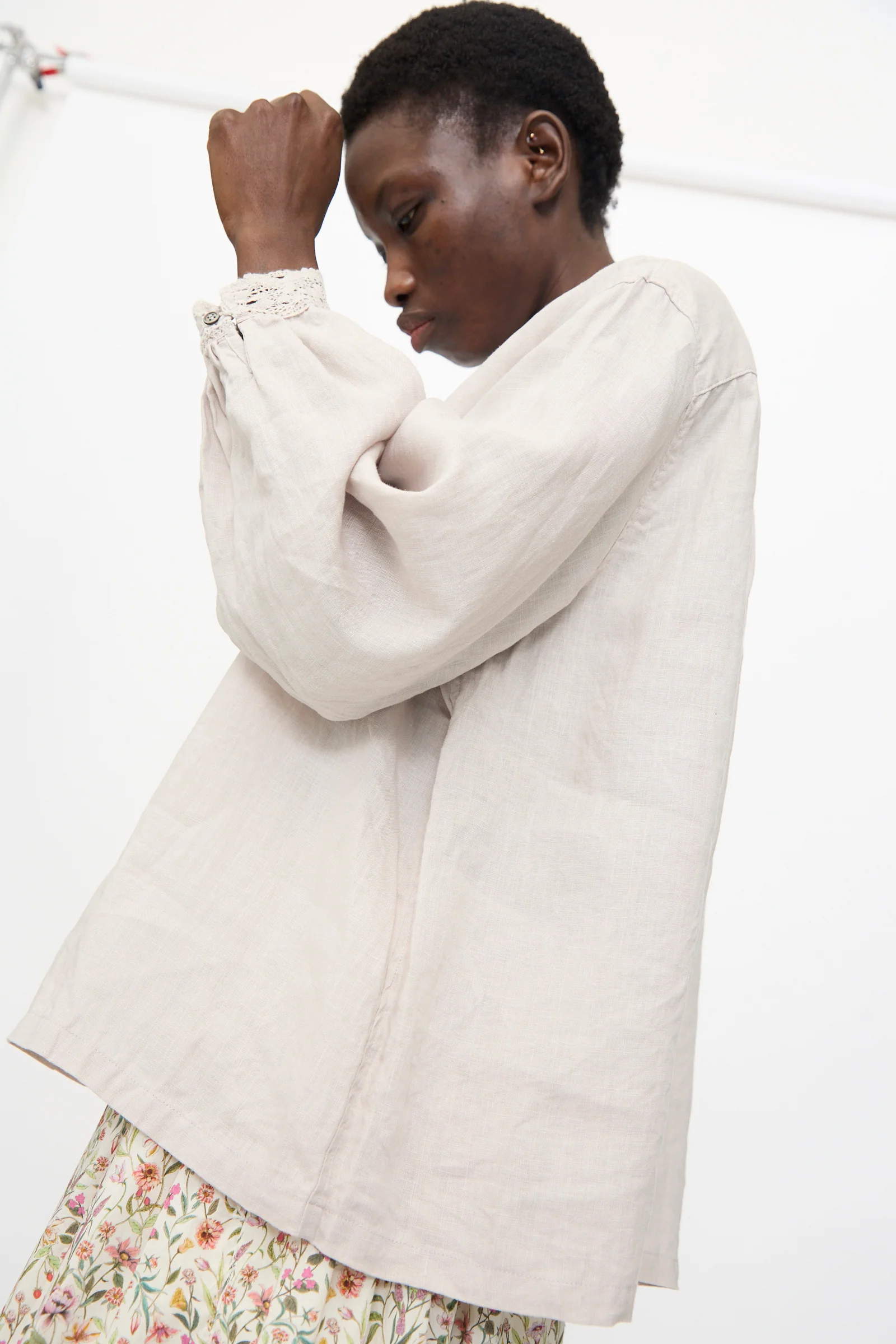 Linen Shirt in Greige - Image 4