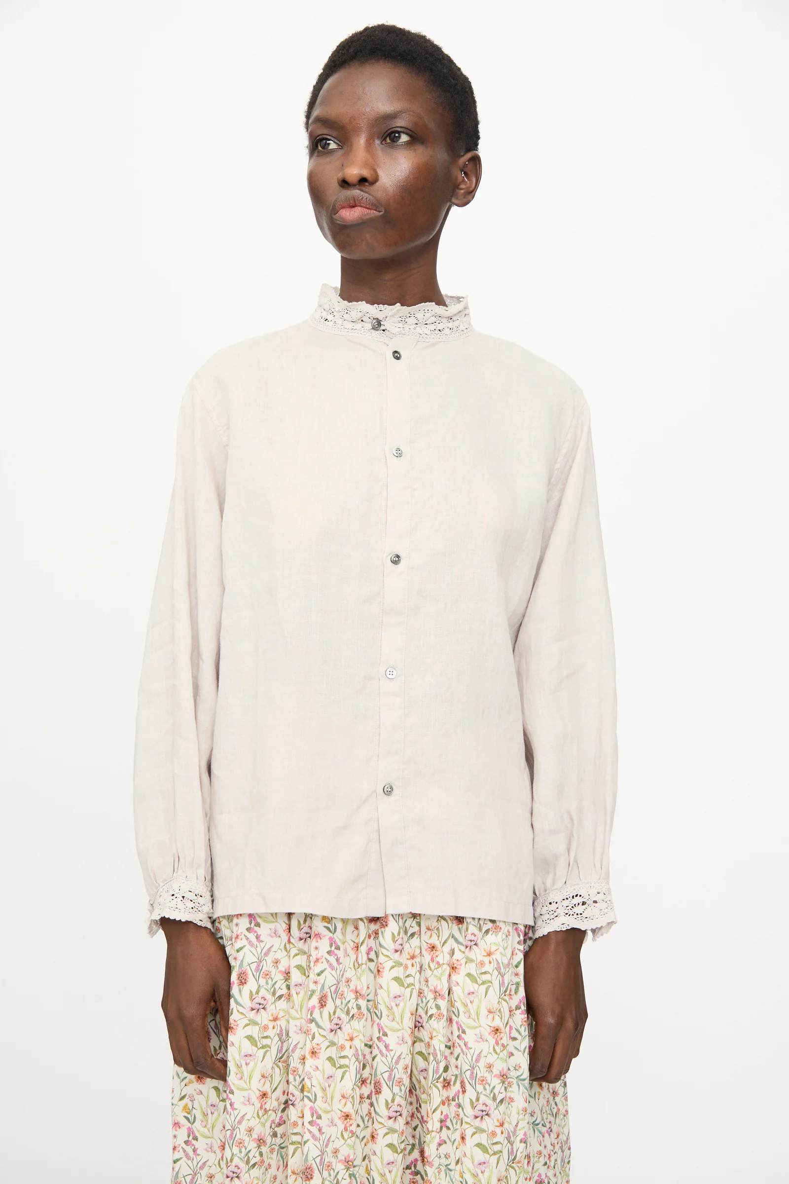 Linen Shirt in Greige - Image 5