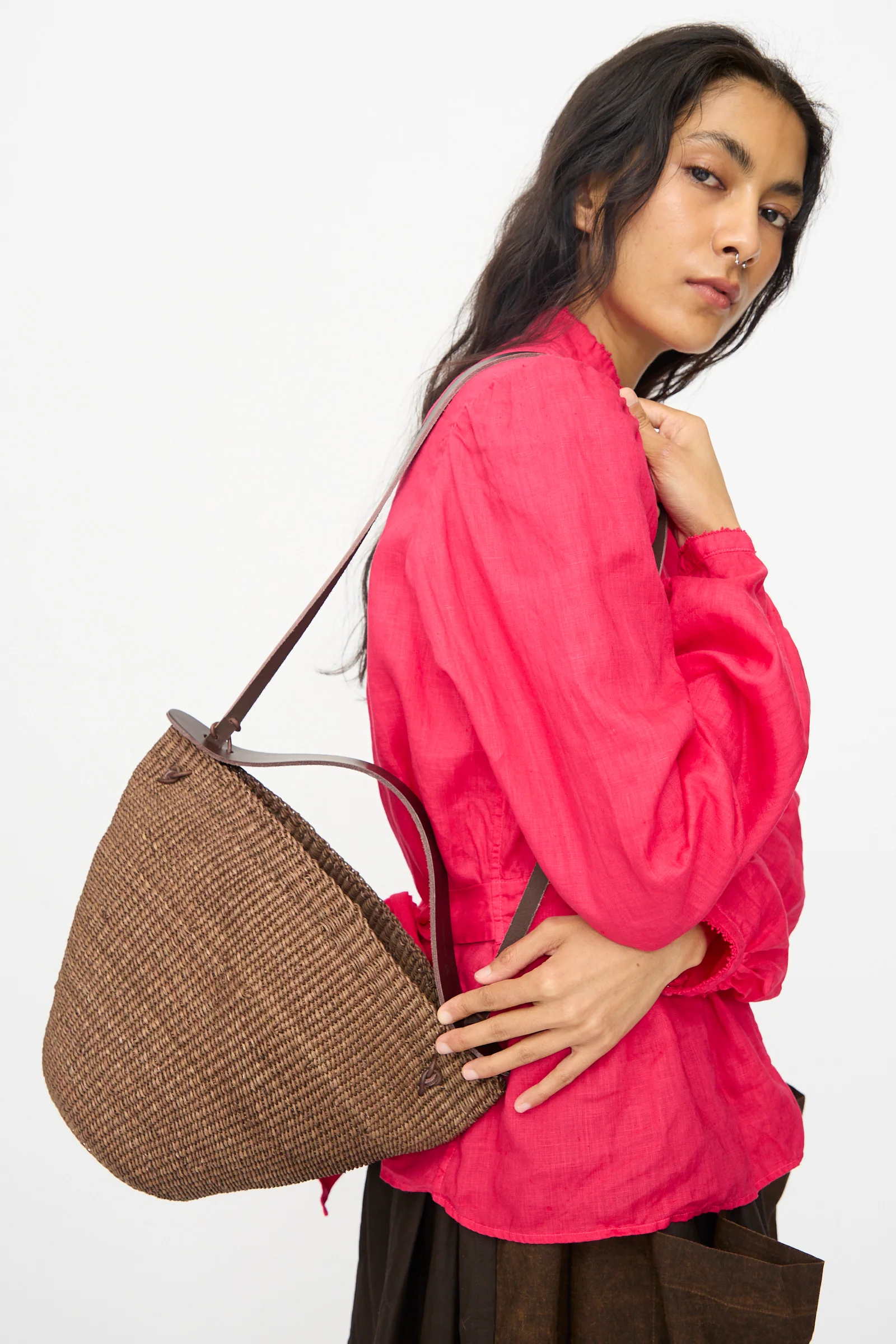 Medium Bell Bag in Brown - Image 3