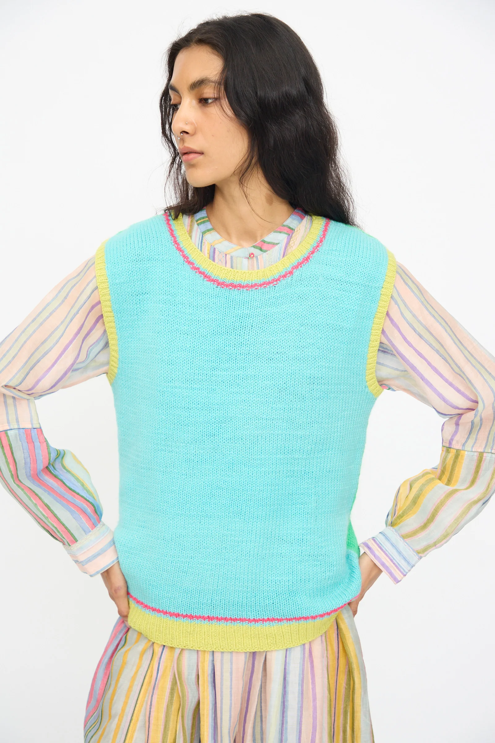 Kulluwool Sweater Vest in Aqua - Image 5