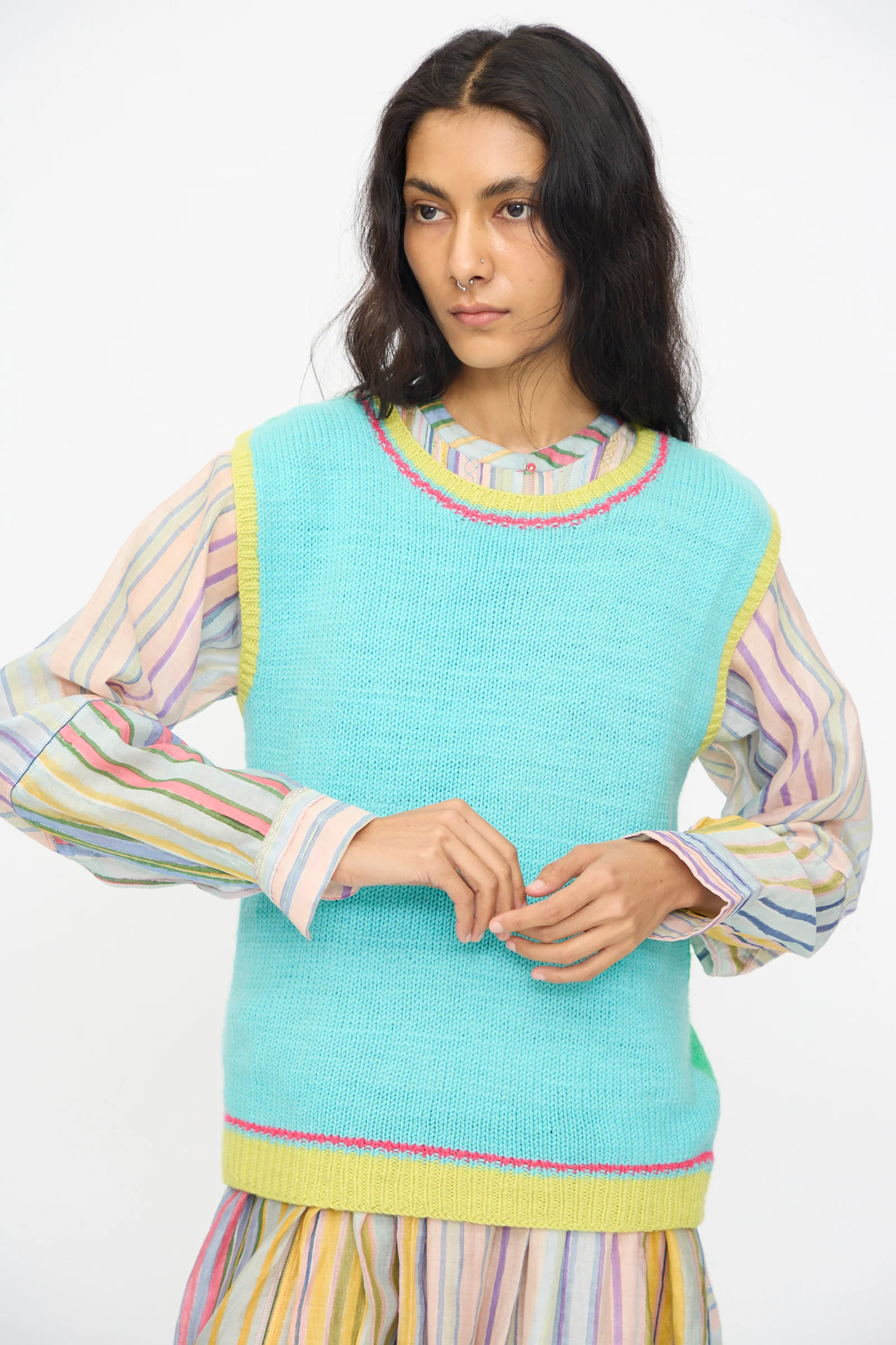 Kulluwool Sweater Vest in Aqua - Image 7