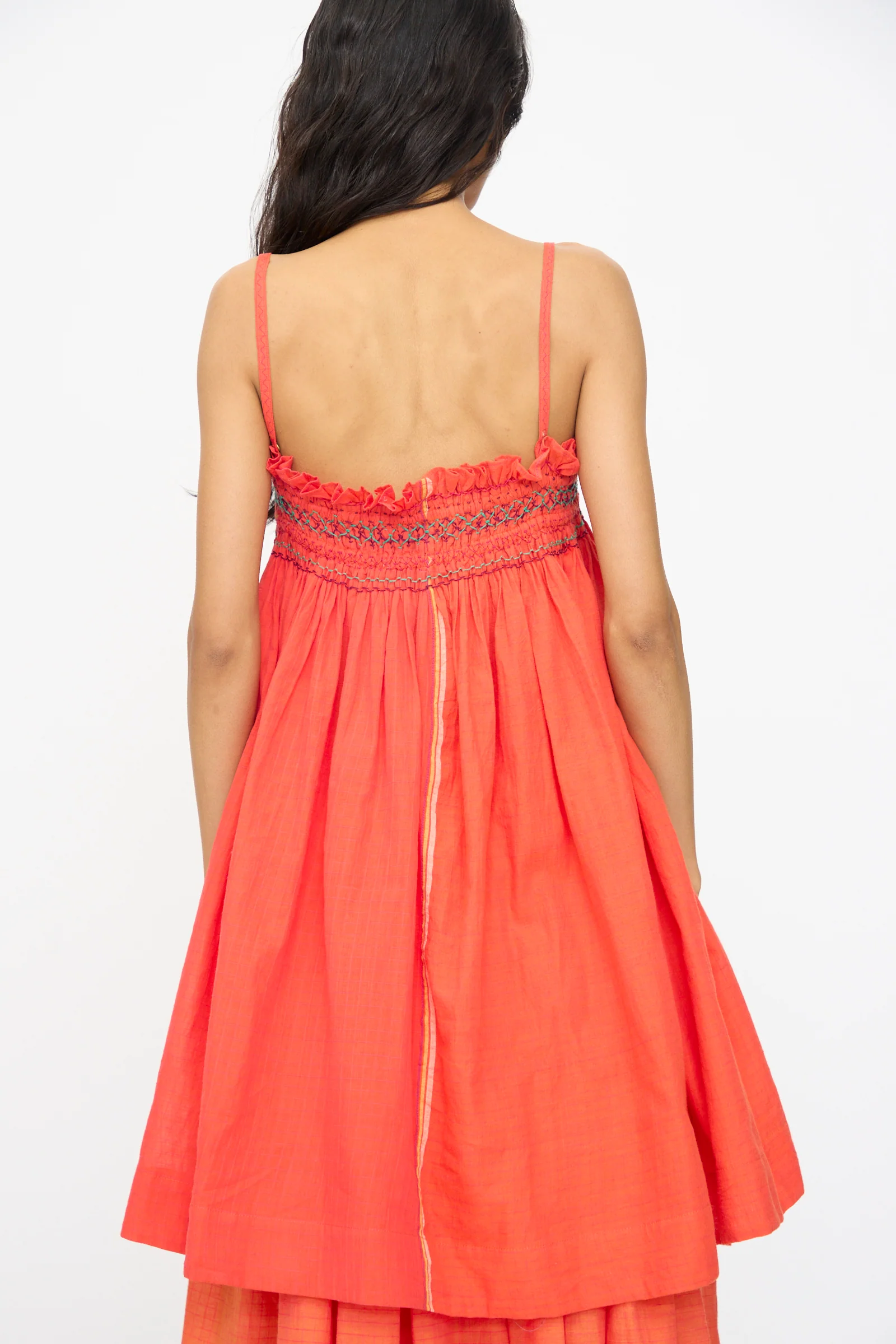 Woven Cotton Sleeveless Top in Red - Image 8