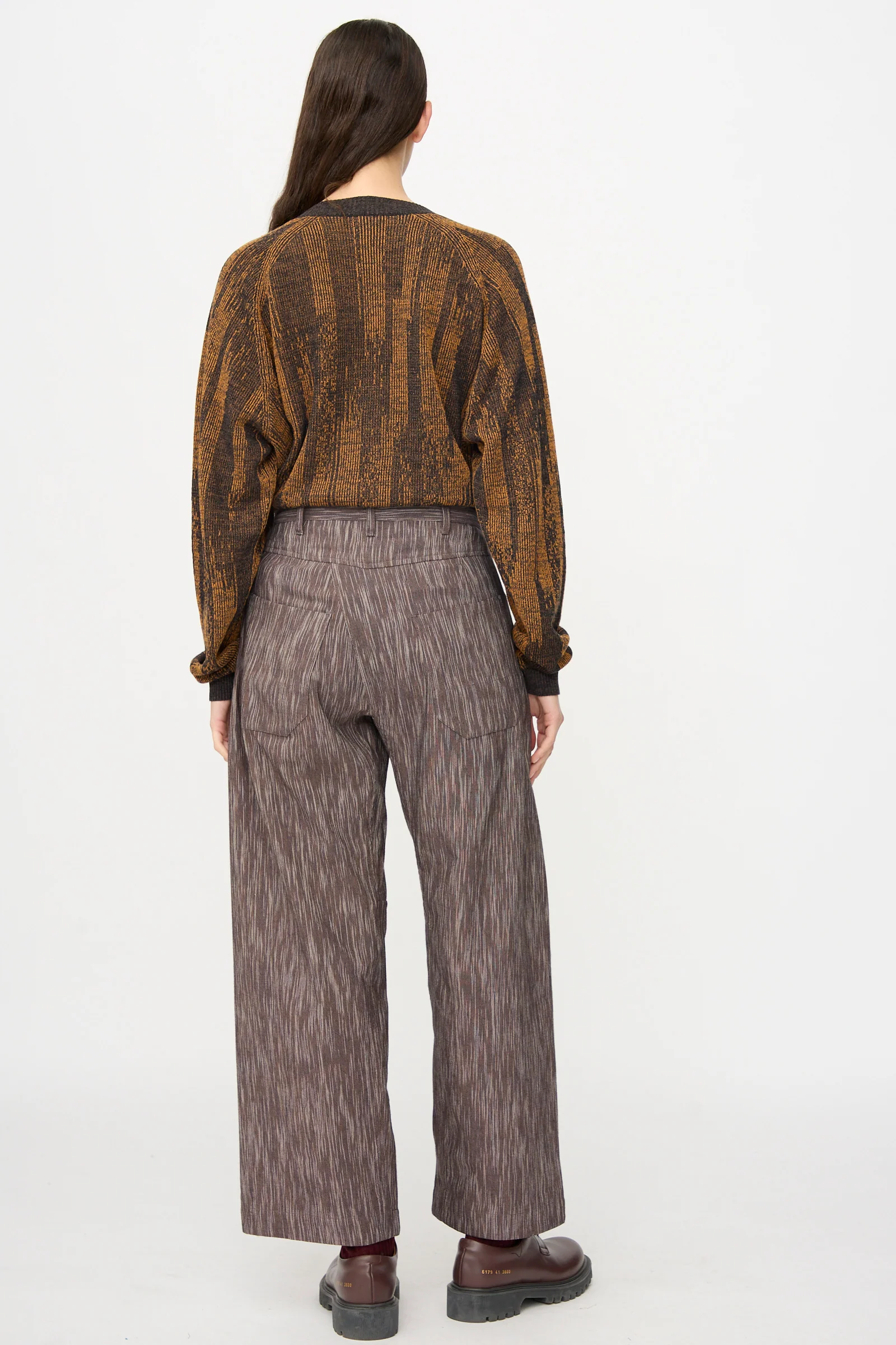 Kasuri Cotton Silk Trousers #90 in Old Lavender - Image 6