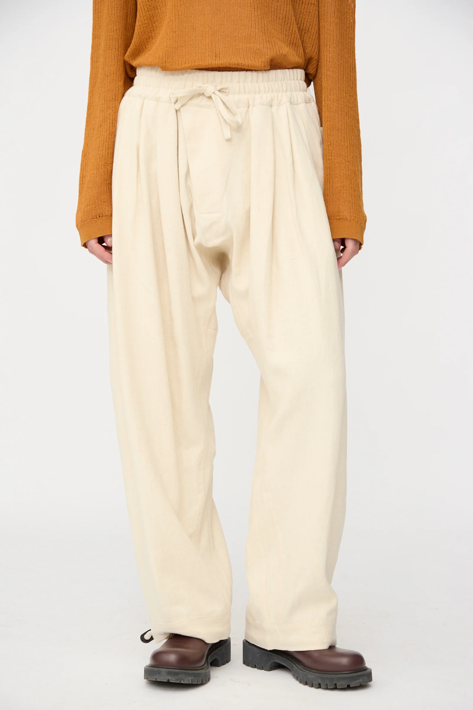 Hemp Soft Canvas Trousers #91 in Kinari