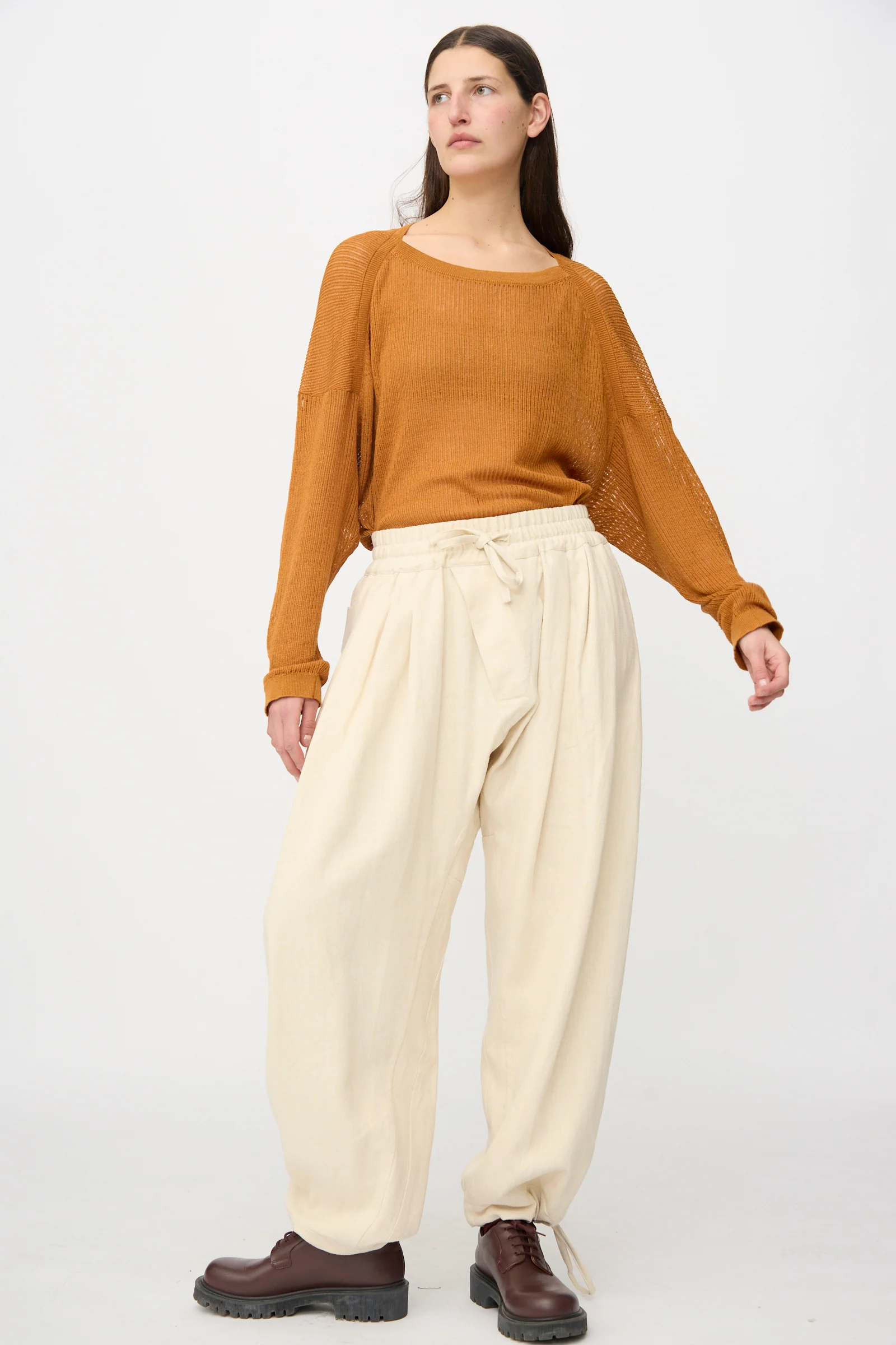 Hemp Soft Canvas Trousers #91 in Kinari - Image 2