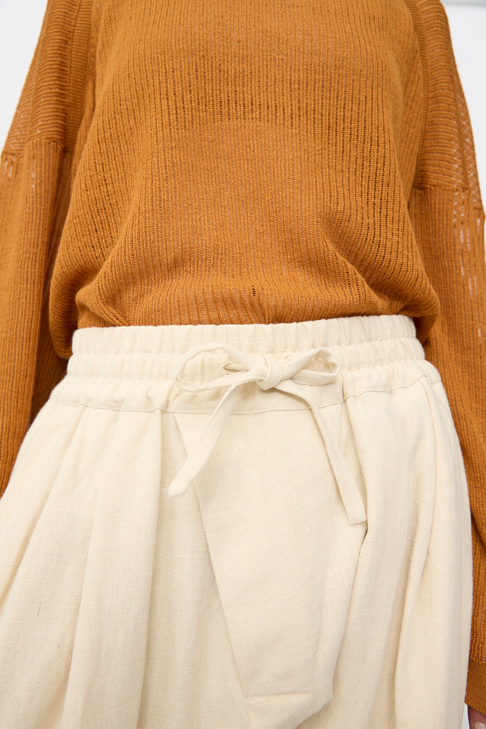 Hemp Soft Canvas Trousers #91 in Kinari - Image 3