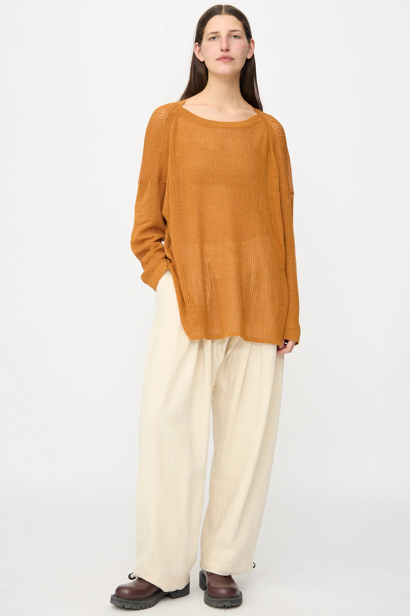 Hemp Soft Canvas Trousers #91 in Kinari - Image 4