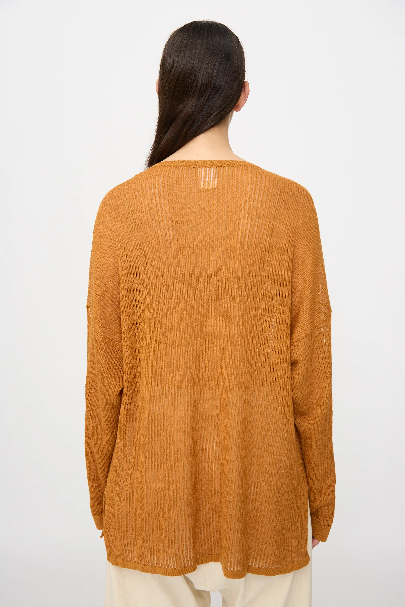 Linen Cotton Mesh Knit #76 in Orange - Image 6
