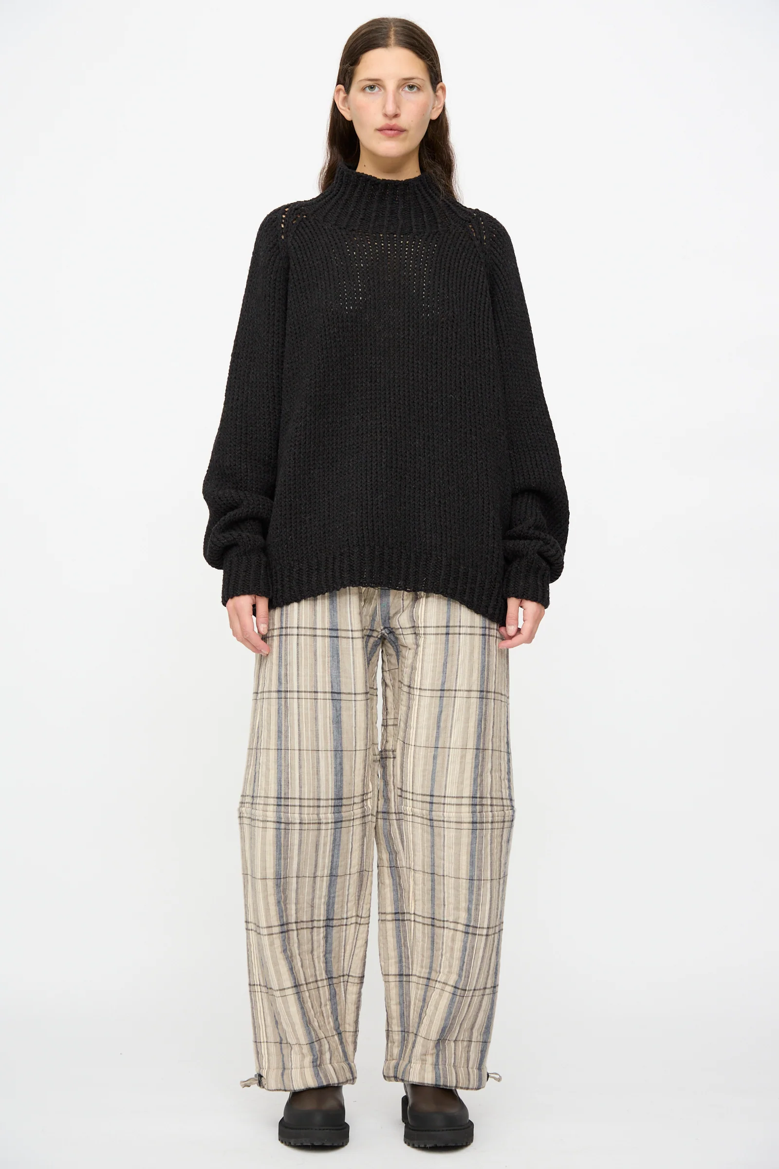 Madras Plaid Trouser #89 in Plaster - Image 4