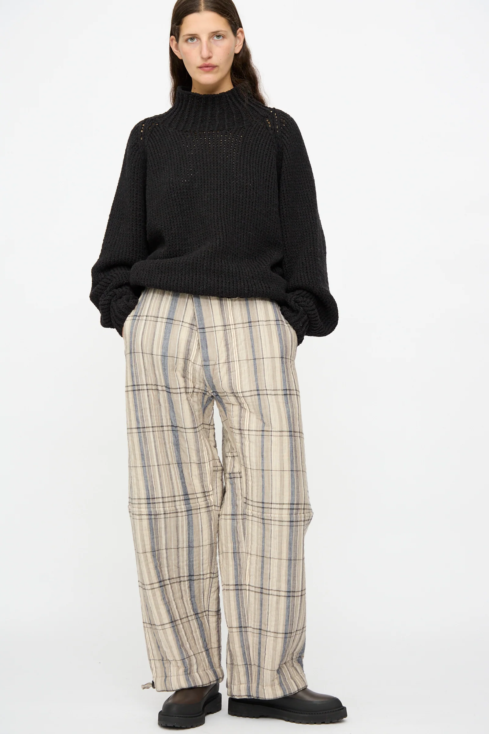 Madras Plaid Trouser #89 in Plaster - Image 5